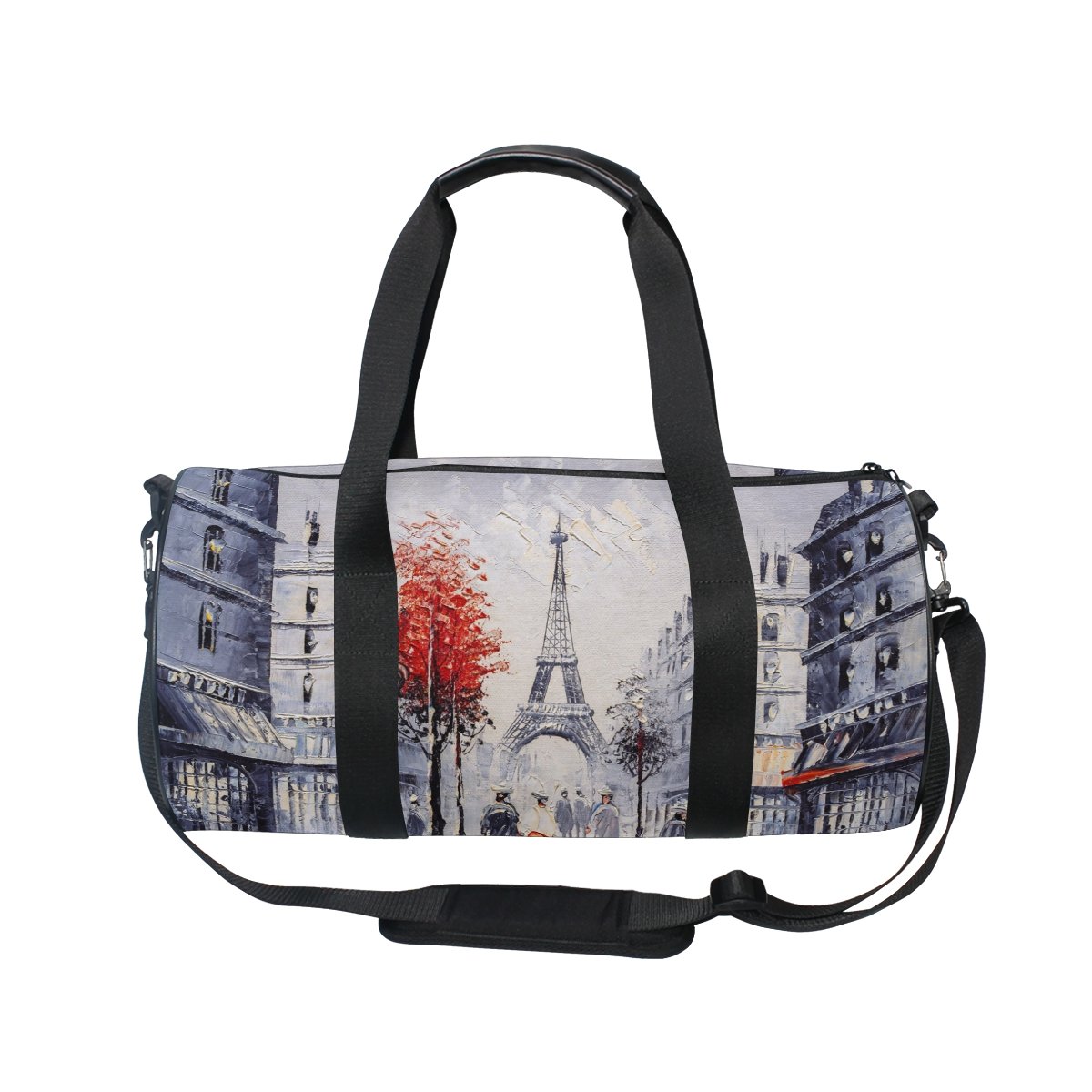 Paris Eiffel Tower Oil Painting Travel Duffel Bag - Waterproof Gym Sports Luggage for Men & Women - Perfect for Travel, Workout & Weekend Getaways