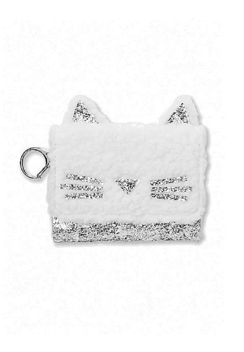 Faux Fur Sherpa Kitty Wallet - Cute Animal Design Coin Purse for Women, Perfect for Everyday Use, Travel, and Gift Giving