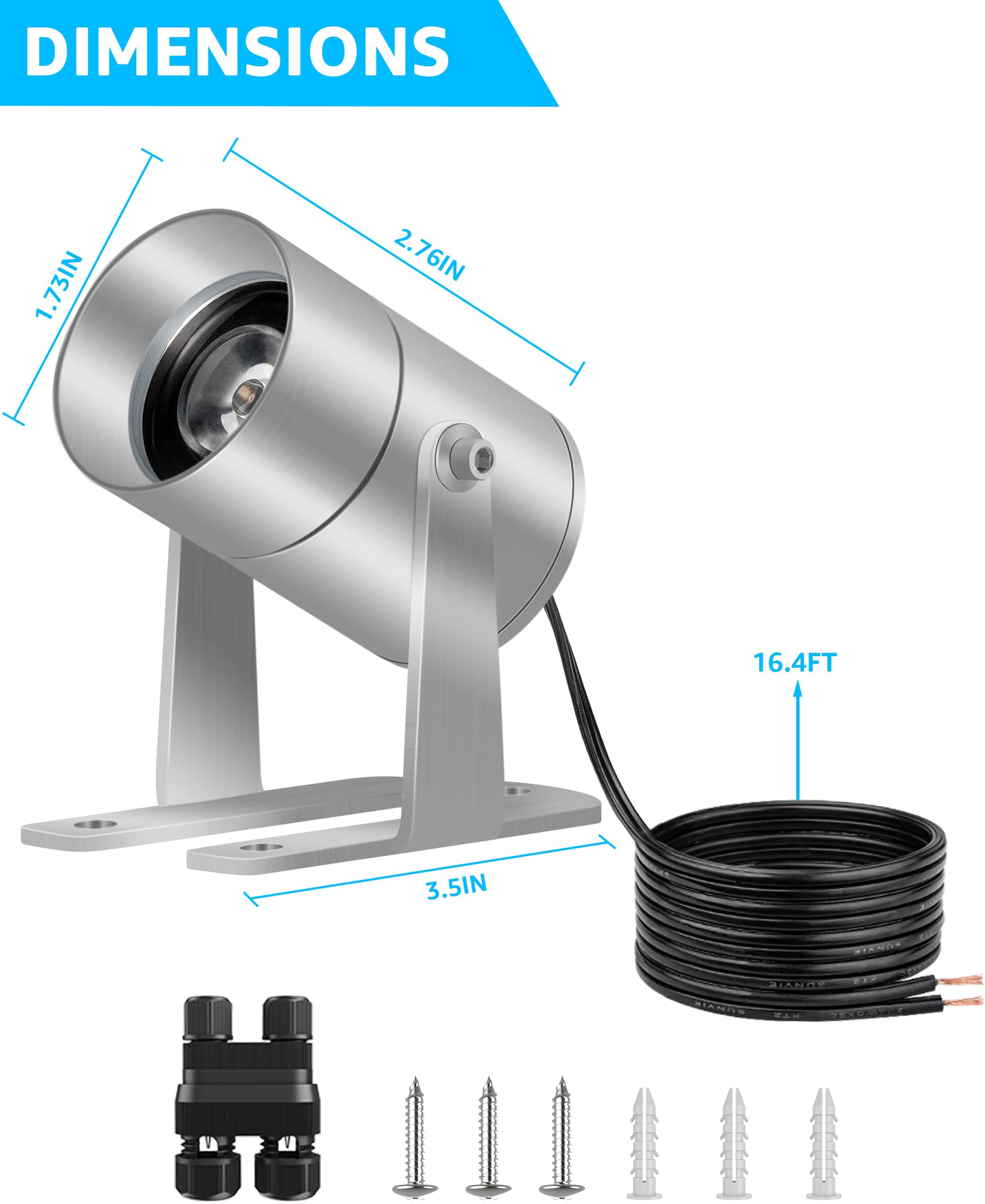 SUNVIE Underwater LED Lights - 12-24V AC/DC Submersible Pond & Fountain Lights, IP68 Waterproof Warm White for Pools, Fish Tanks & Garden Decor