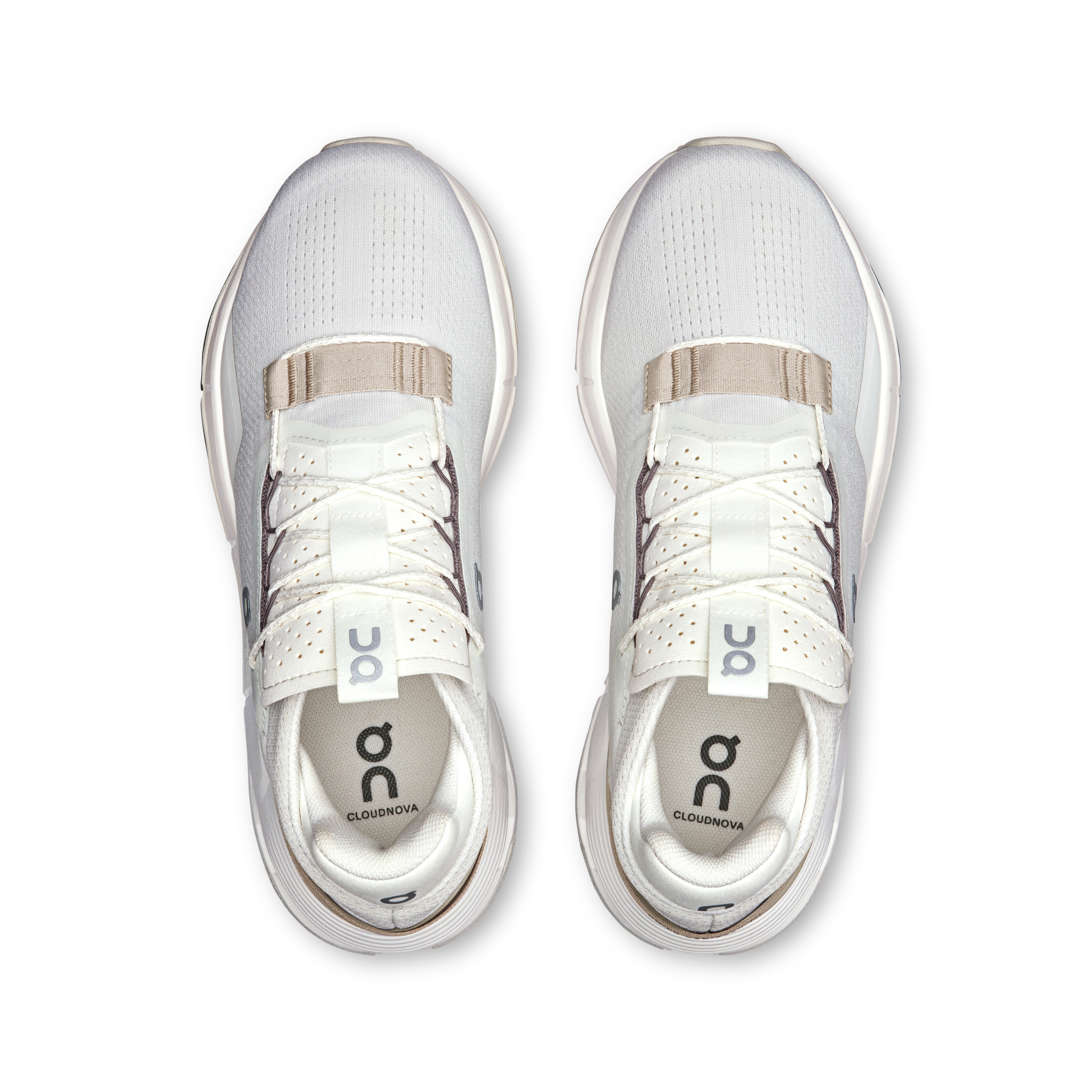 On Running Women's Cloudnova 2 Running Shoes - Lightweight & Breathable for Women - Ice/Sand Color - Perfect for Jogging, Gym Workouts & Daily Wear