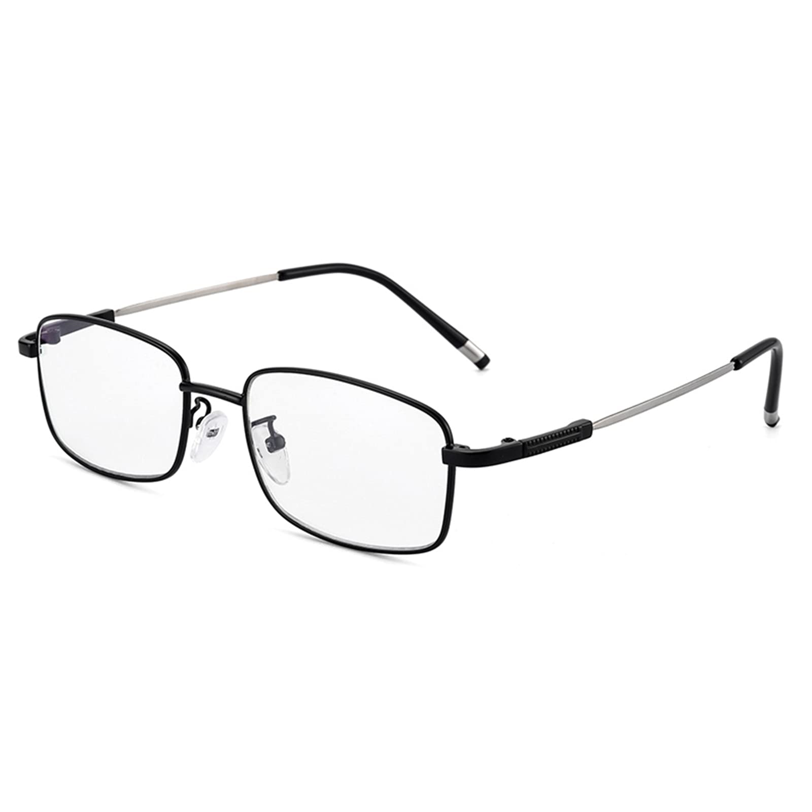Progressive Bifocal Reading Glasses for Men - Blue Light Blocking Readers with Metal Frame, Anti Glare UV Protection & Spring Hinges - Perfect for Computer Work, Reading & Office Use