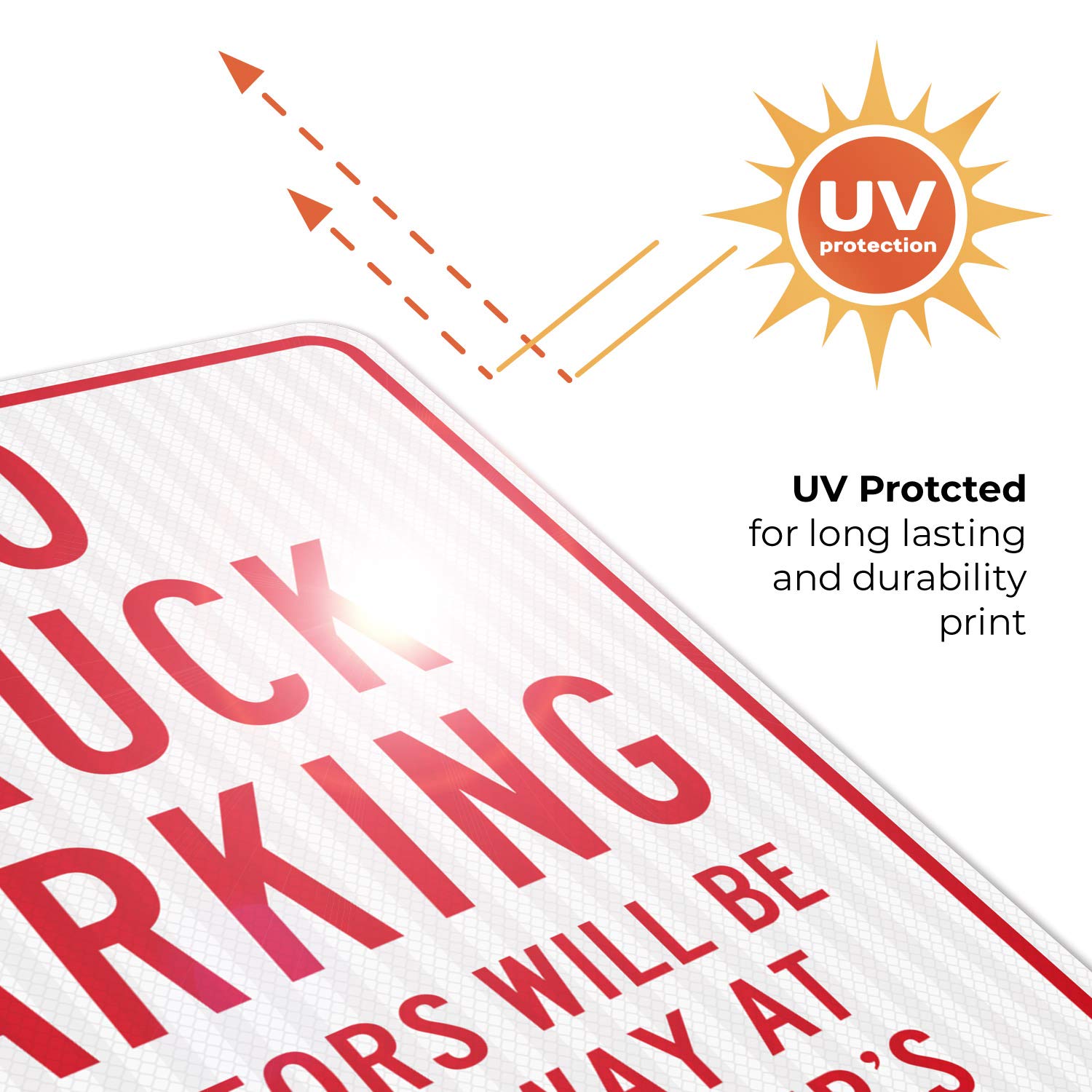 No Truck Parking Sign - 24x30 Inches, 3M EGP Reflective .080 Aluminum, Fade Resistant - Indoor/Outdoor Use - Made in USA - Perfect for Warehouses, Loading Docks & Restricted Parking Areas