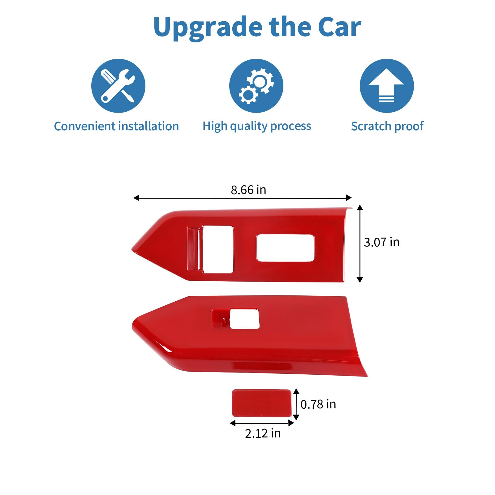 Red Power Window Switch Panel Cover Trim for Ford Mustang 2010-2014 | Interior Accessories Upgrade | Perfect for Car Enthusiasts & Customization Projects