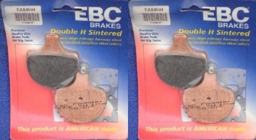 1996-1997 Harley Davidson FLHRI Road King EBC Sintered Double H Front Brake Pads (2 Sets) FA94HH - High Performance Motorcycle Braking for Cruiser & Touring Rides