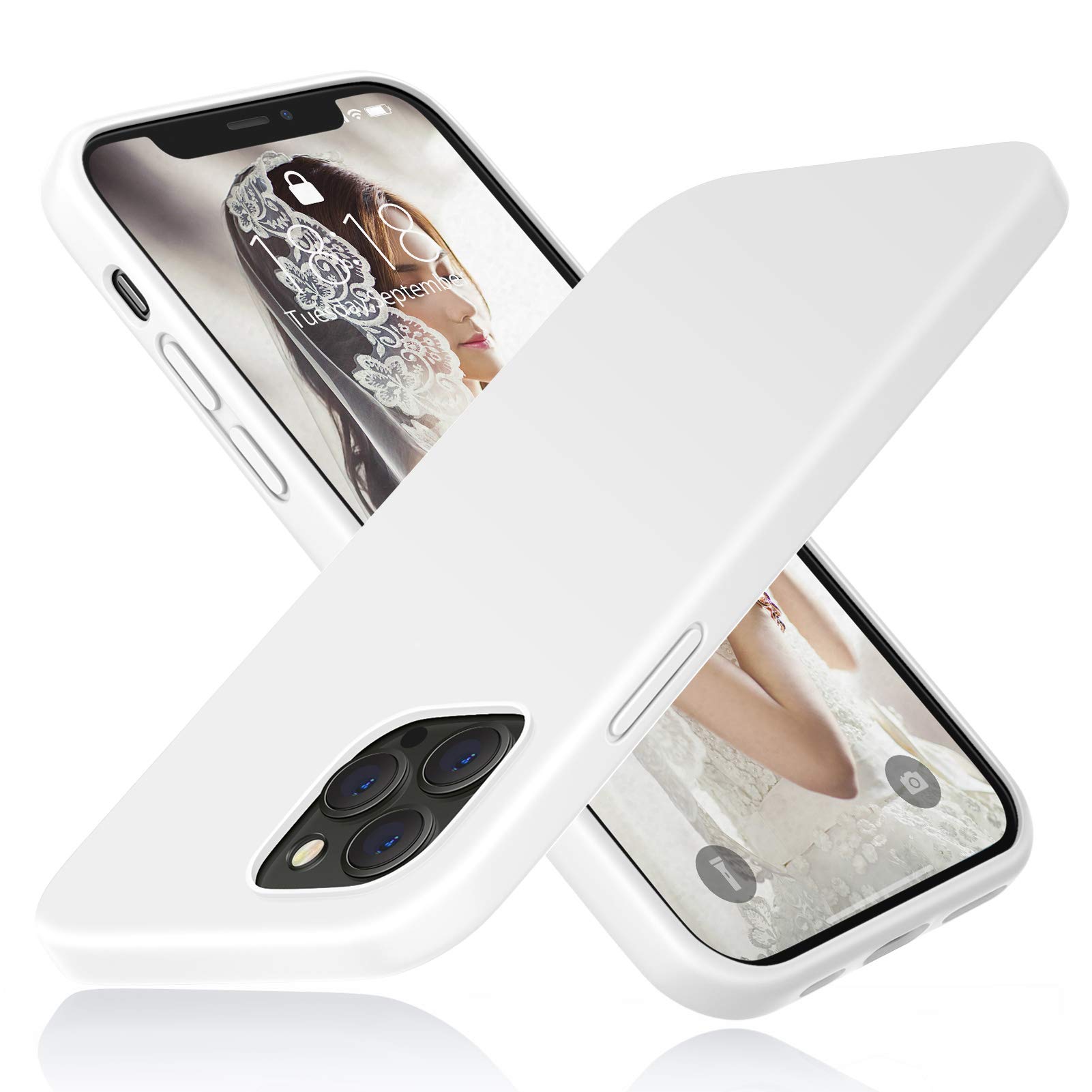 DTTO Shockproof Silicone Case for iPhone 12 Pro Max (6.7 inch 2020) - Full Body Protection with Honeycomb Cushion & Raised Camera/Screen Edges - Slim Fit Soft Rubber Cover (White) | Perfect for Outdoor Activities, Travel & Daily Use