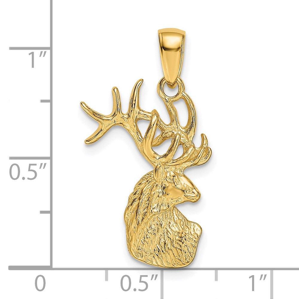 Gold Deer Head Pendant Necklace - Elegant Jewelry Gift for Women - Perfect for Christmas, Birthday & Anniversary (Model K4870) - Ideal for Everyday Wear, Parties & Special Occasions
