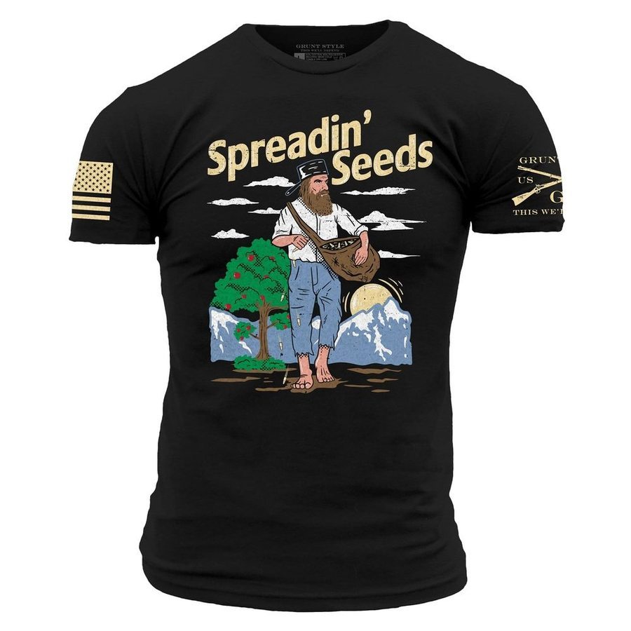 Spreadin' Seeds Graphic T-Shirt - Black Cotton Tee for Men & Women - Perfect for Casual Wear, Concerts, and Outdoor Activities