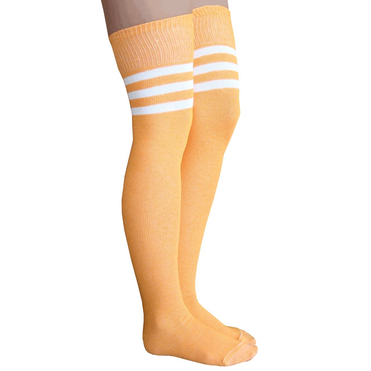 Chrissy's Women's Thigh High Striped Tube Socks - Fashionable Knee High Stockings for Women, Trendy Striped Leg Warmers, Perfect for Cosplay, Winter Outfits and Casual Wear