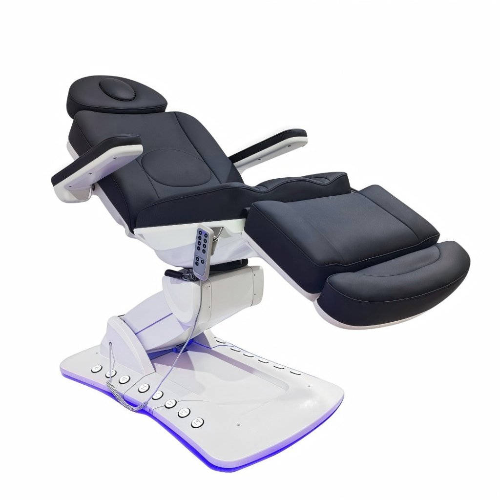 Greenlife Ageless 360° Swivel Electric Facial Chair - 4 Motors Beauty Eyelash SPA Table with Built-in Foot Control & Handheld Remote | Perfect for Salons, Spas & Home Use