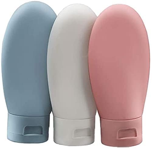 Keskriva 3-Piece 60ML Travel Bottles Set - Leak Proof Refillable Silicone Squeeze Containers for Shampoo, Lotion & Toiletries | Perfect for Business Trips, Vacations & Gym Essentials (TSA Approved)