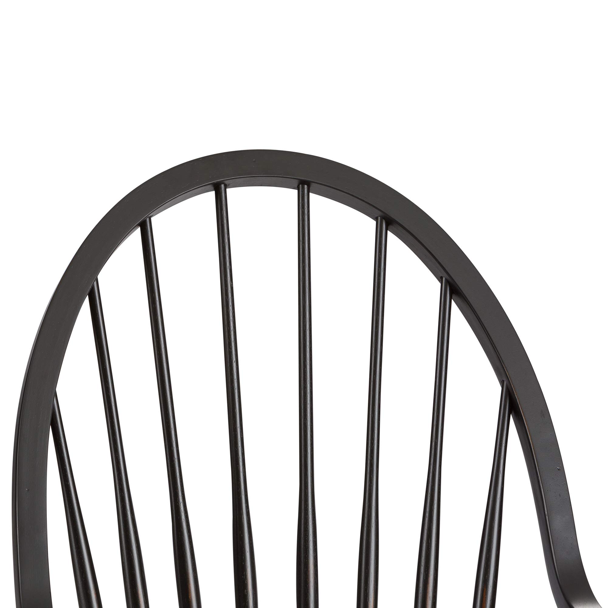 Liberty Furniture Industries Windsor Back Side Chair - Black Wooden Dining Chair for Kitchen, Dining Room, and Office Use