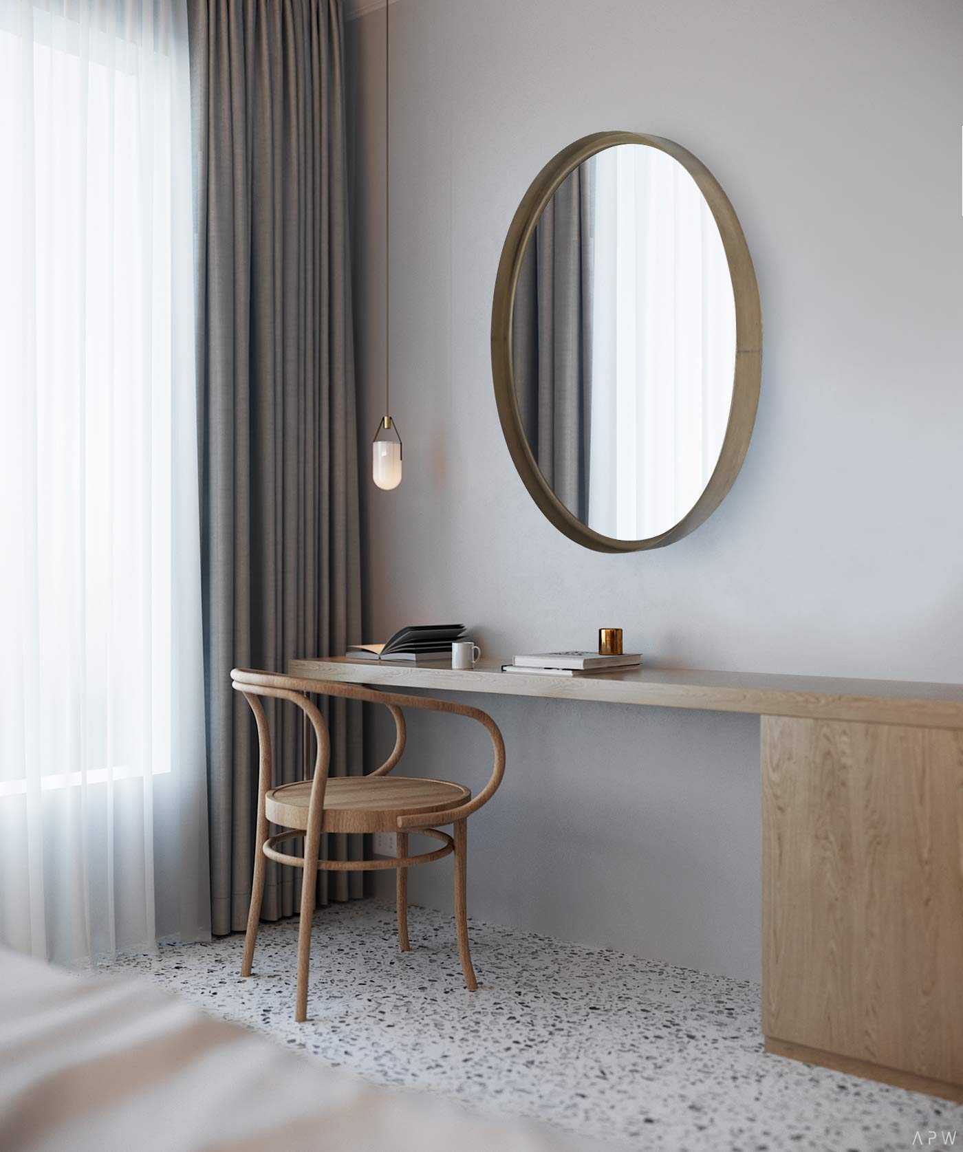 28 Inch Round Gold Wall Mounted Vanity Mirror with Metal Frame - Large Circle Decorative Mirror for Bathroom, Living Room, Entryway & Makeup Area - Perfect for Wall Decor, Dressing Room and Home Styling