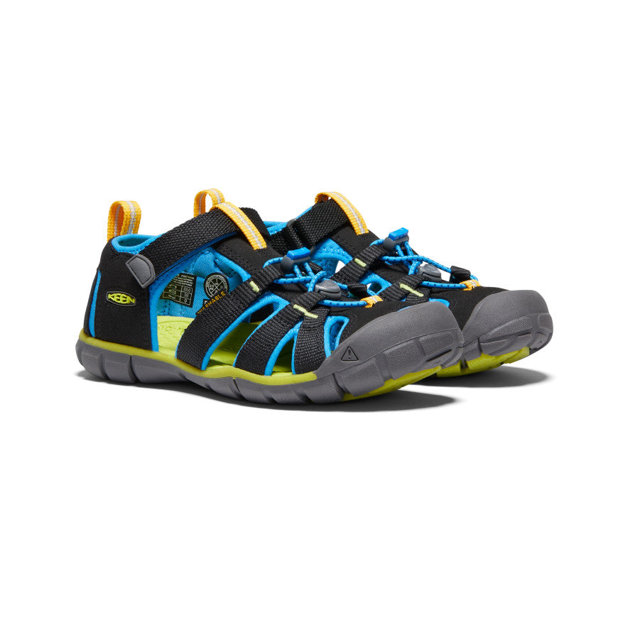 Seacamp II CNX Big Kids' Water Shoes - Black/Brilliant Blue for Beach, Pool & Outdoor Activities