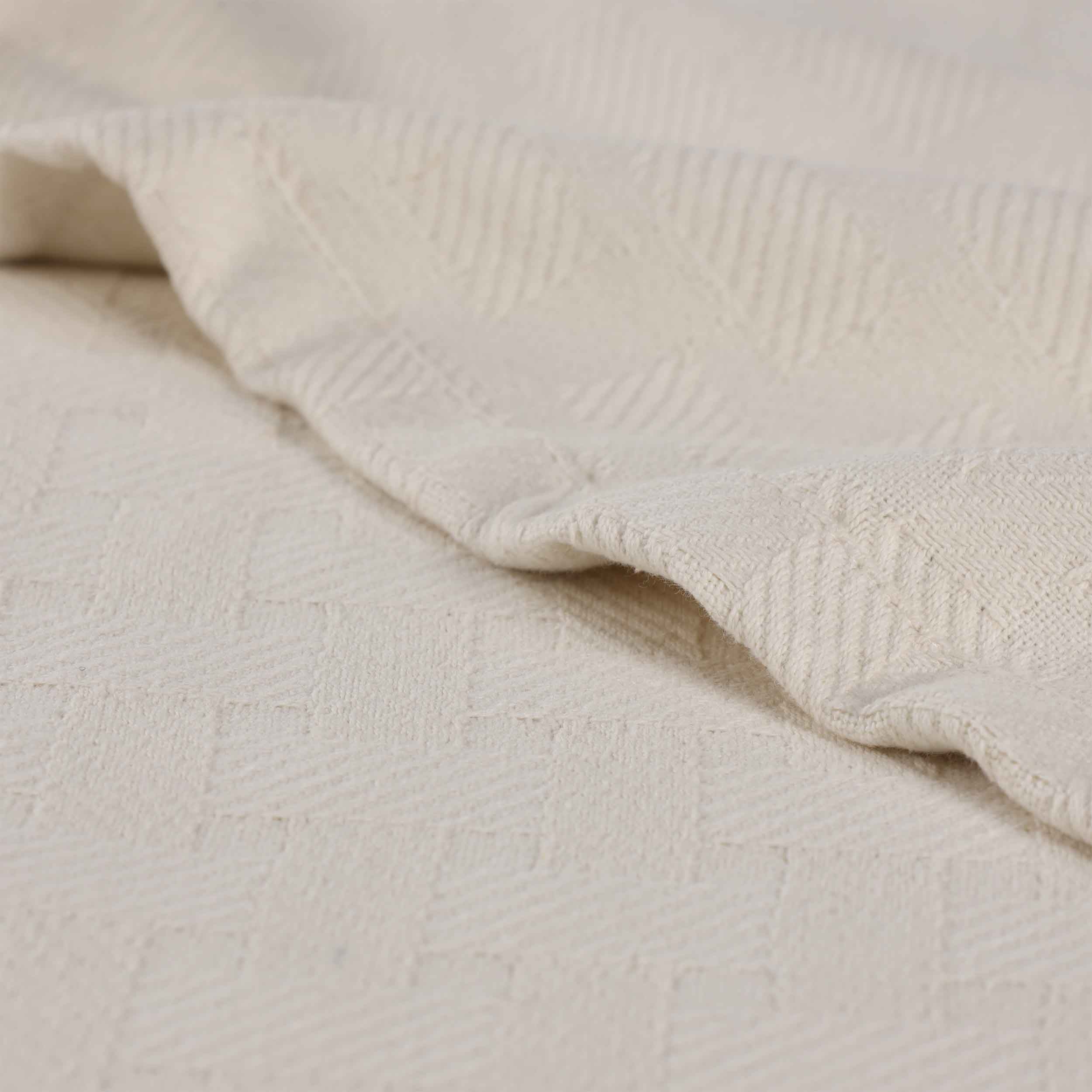 Soft Basketweave All-Season Cotton Bed Blanket & Sofa Throw - Lightweight Breathable Blanket for Bedroom, Living Room, Travel and Outdoor Use