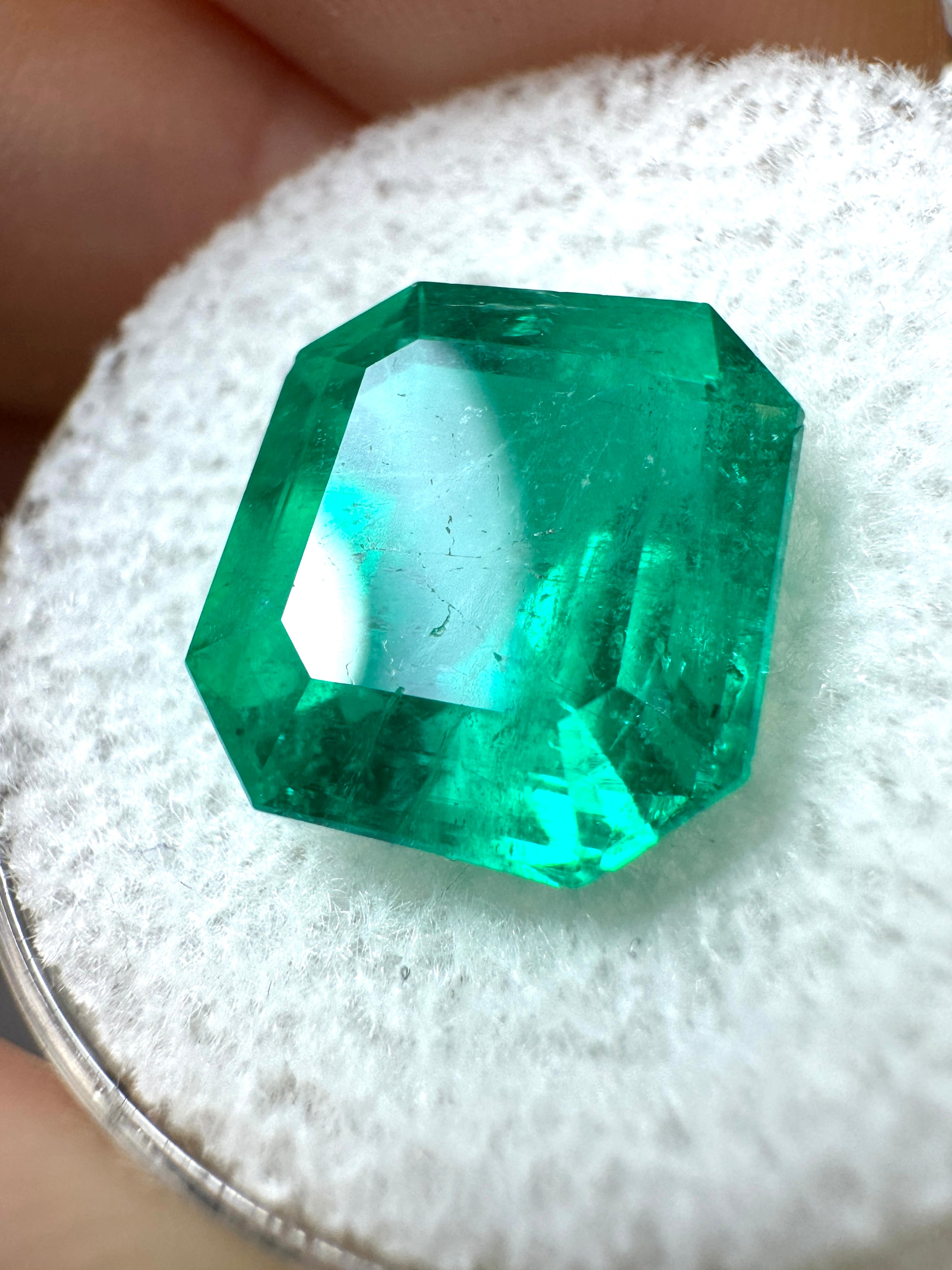 5.84 Carat GIA Certified Intense Bluish Green Natural Colombian Loose Emerald - Asscher Cut Gemstone for Jewelry Making & Engagement Rings