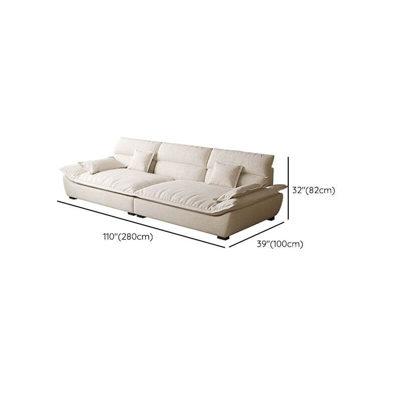 Modern White Pine Wood Standard Sofa with Cushion Back & Pillow Top Arm - 3/4/6 Seater Sofa with Concealed Support - Perfect for Living Room, Lounge & Home Decor