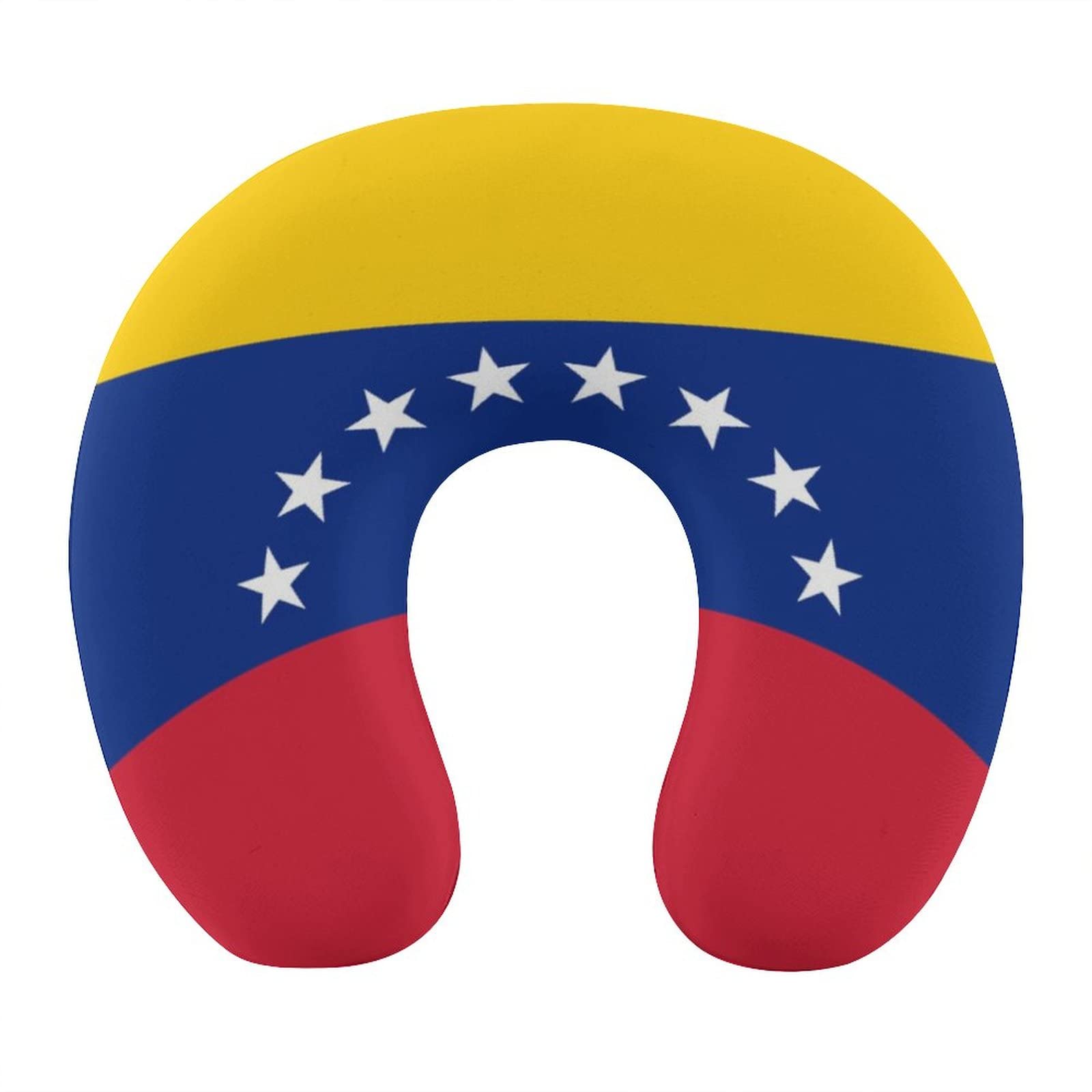 Memory Foam Travel Neck Pillow with Venezuela Flag Design - Ultra Comfortable for Airplane, Car & Office Napping - Perfect for Long Flights, Road Trips & Work Breaks