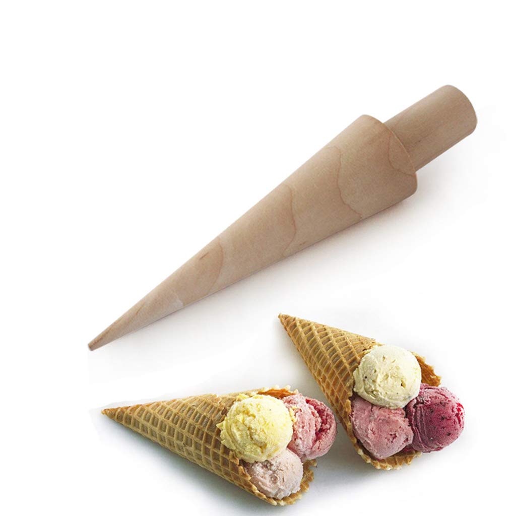 Wooden Ice Cream Cone Mold - DIY Baking Tool for Egg Rolls, Omelets, Waffles & Pastry | Perfect for Homemade Ice Cream Cones, Desserts & Breakfast Creations