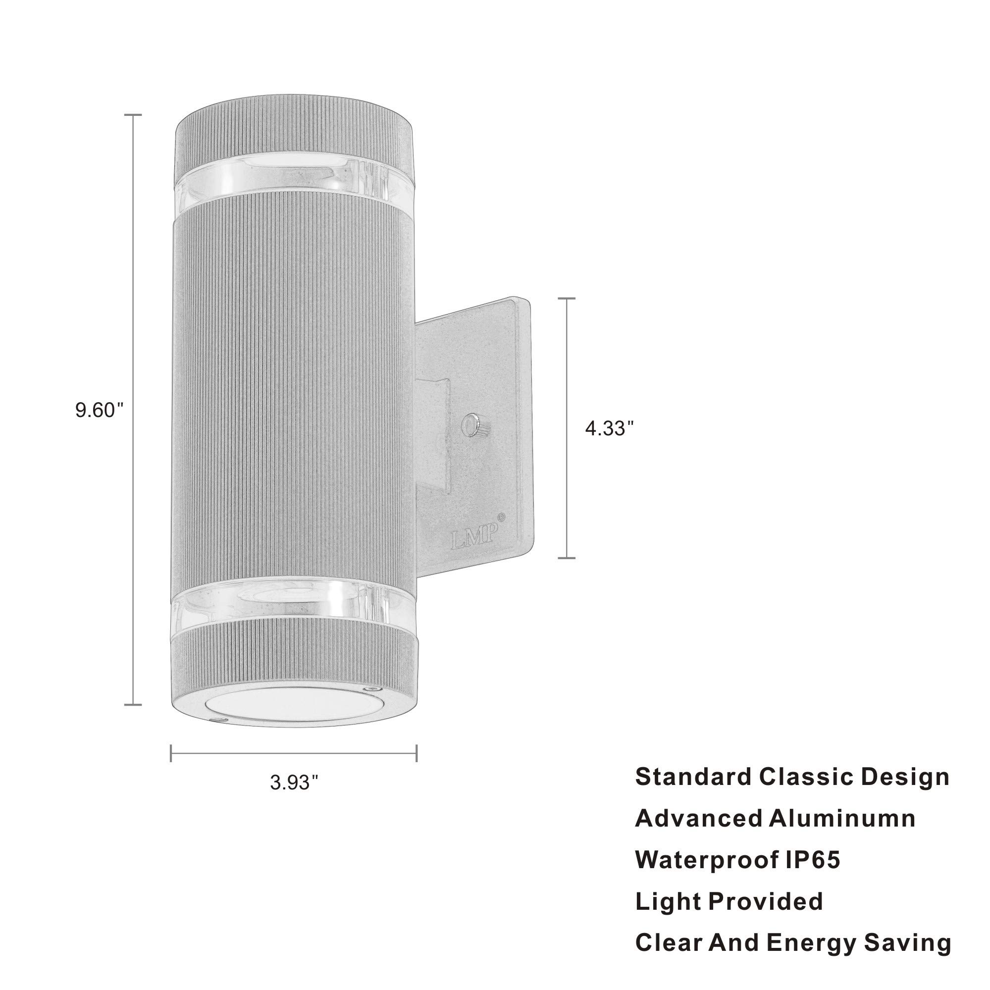 LMP LED Porch Up and Down Wall Light - 3000K 5W Waterproof Outdoor Lighting with ETL Certificate (1 Pack) - Perfect for Entryways, Patios, and Garden Pathways