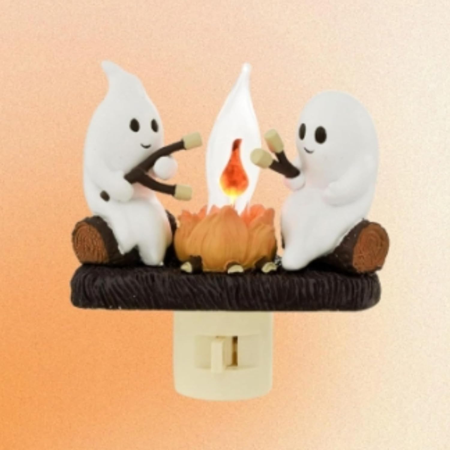 Ghost Campfire Flickering Night Light - Halloween Decor Plug-in Wall Light with Realistic Faux Flame Effect (3 Pack) - Perfect for Spooky Home Decor, Kids' Room, and Halloween Party Atmosphere