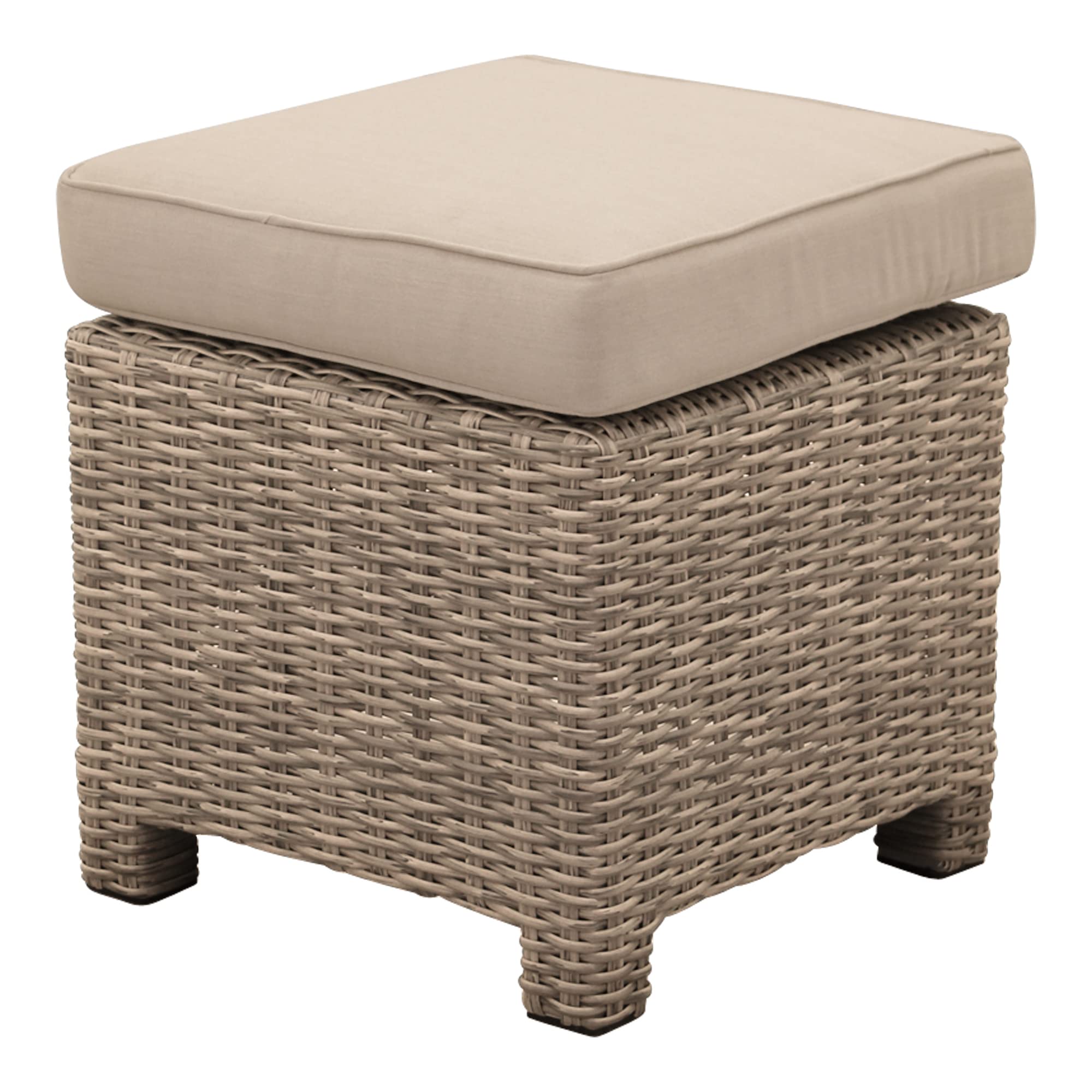 Courtyard Casual Capri Ottoman - Solution Dyed Acrylic Outdoor Furniture with EverBloc DWR Treatment - Perfect for Patio, Poolside & Garden Decor