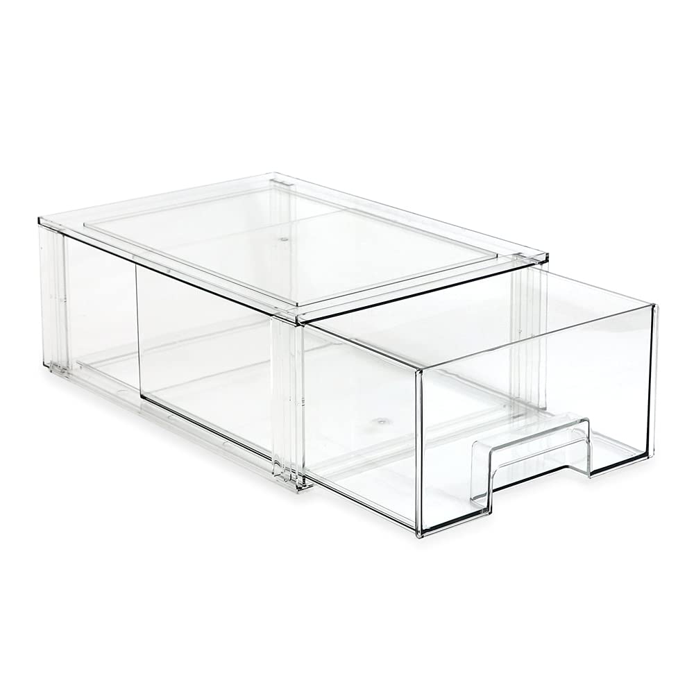 Isaac Jacobs Large Stackable Plastic Storage Drawer Organizer - 13.5