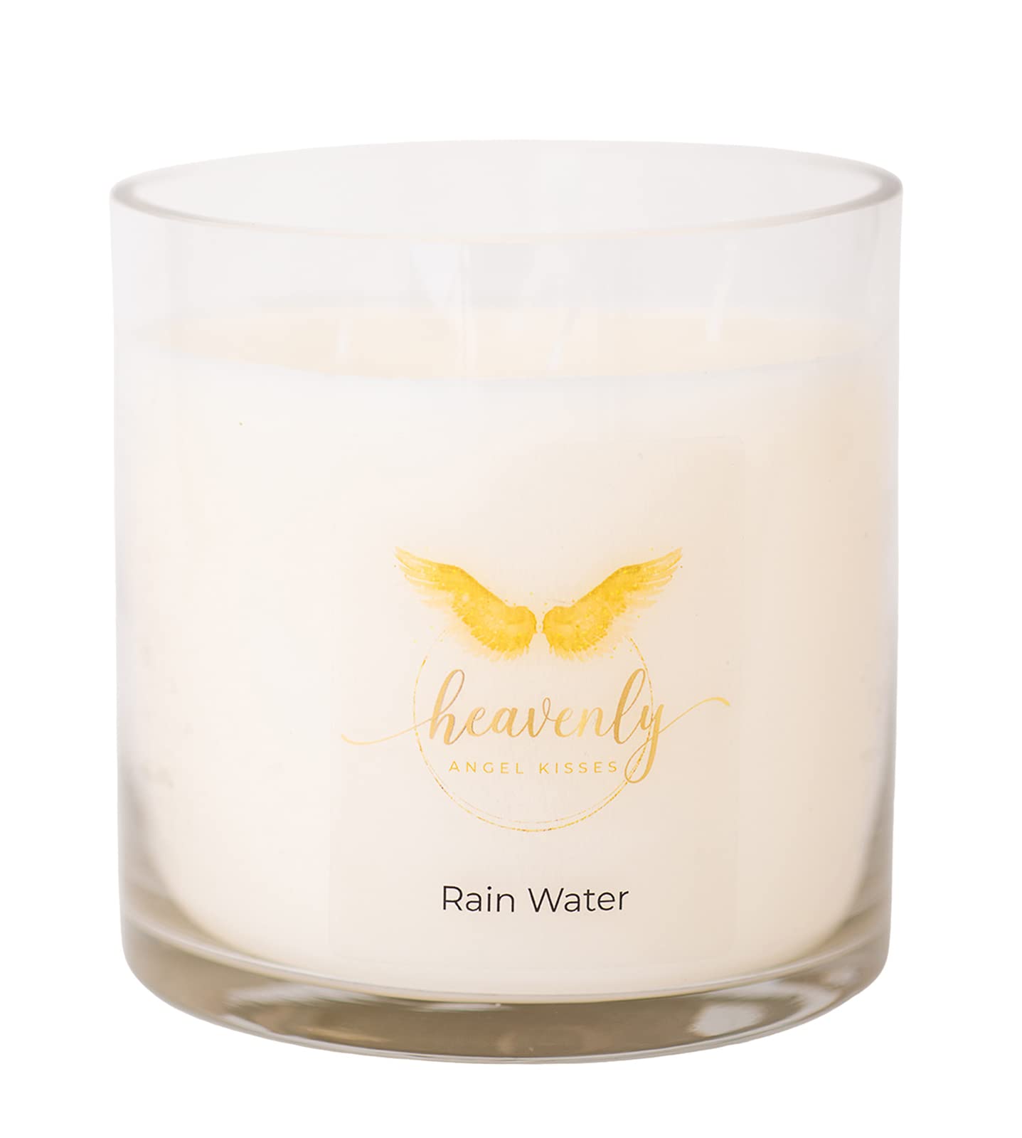 Luxury Large 64oz Rain Water Scented Candle - Heavenly Angel Kisses White Candle for Home Decor, Relaxation & Romantic Ambiance