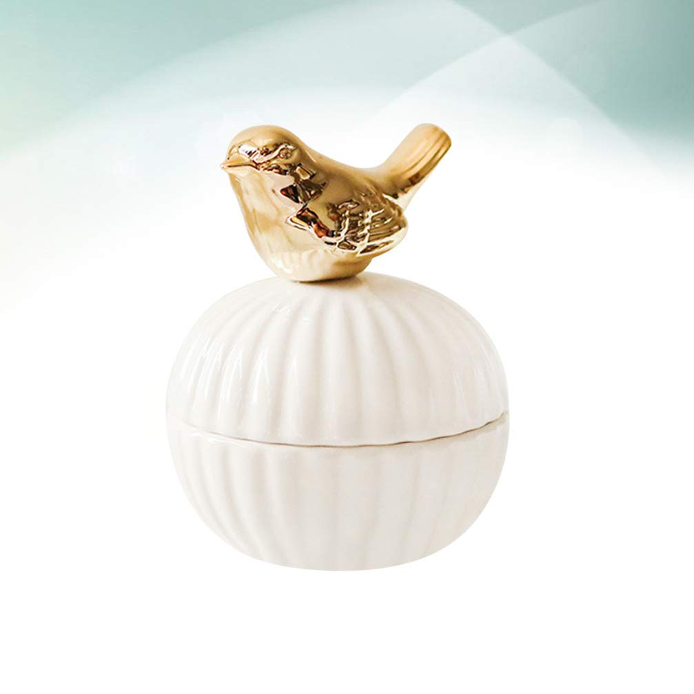 Amosfun Ceramic Sugar Bowl with Lid - Candy Jar, Jewelry Organizer, Trinket Case for Necklaces & Small Items | Elegant Storage for Wedding Jewelry, Home Decor & Kitchen Use