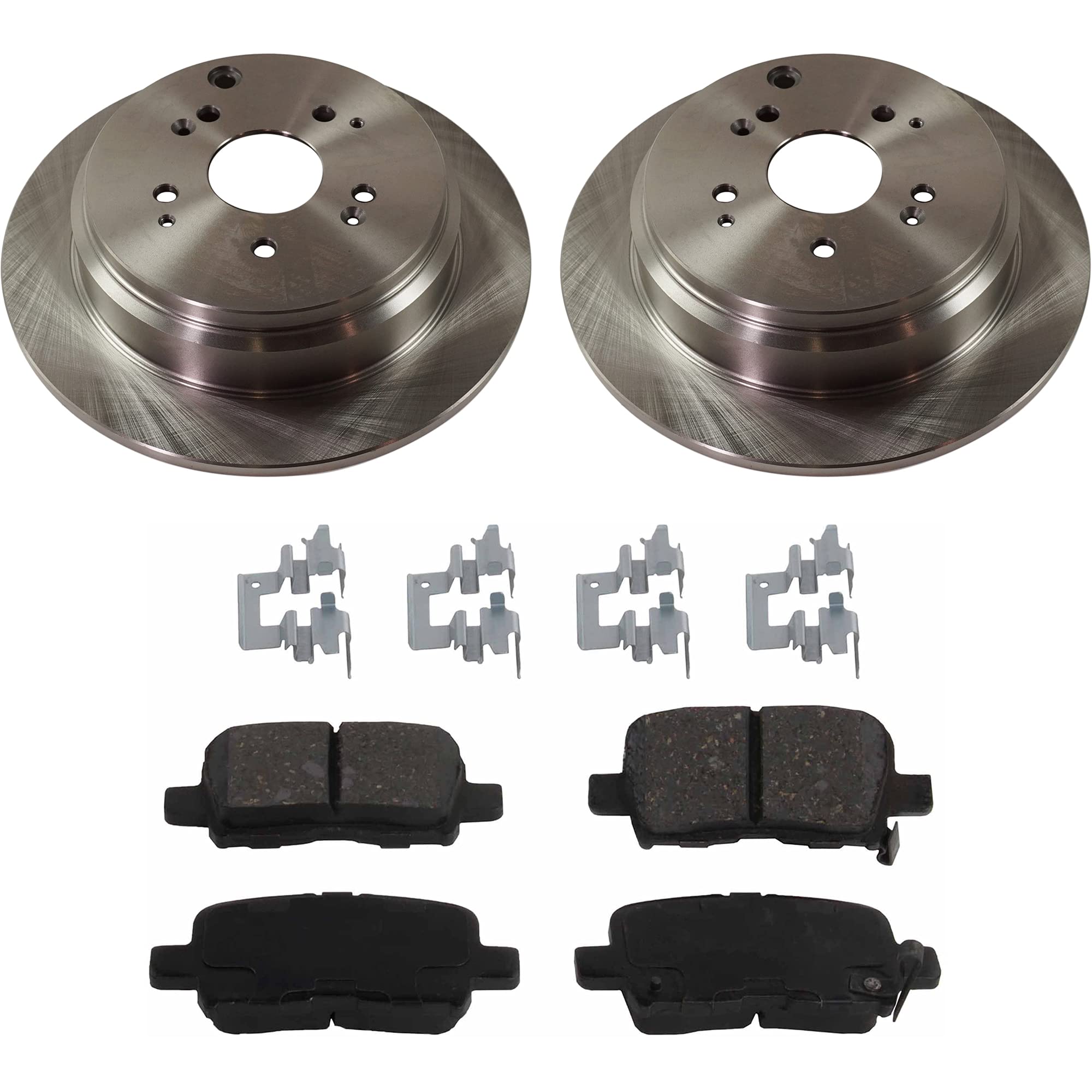 High-Performance Rear Brake Disc and Pad Kit for 2002-2004 Honda Odyssey - 5-Lug Ceramic Brake Pads & Cast Iron Rotors - Complete 2-Wheel Set for Smooth, Quiet Braking - Ideal for City Driving and Highway Commutes