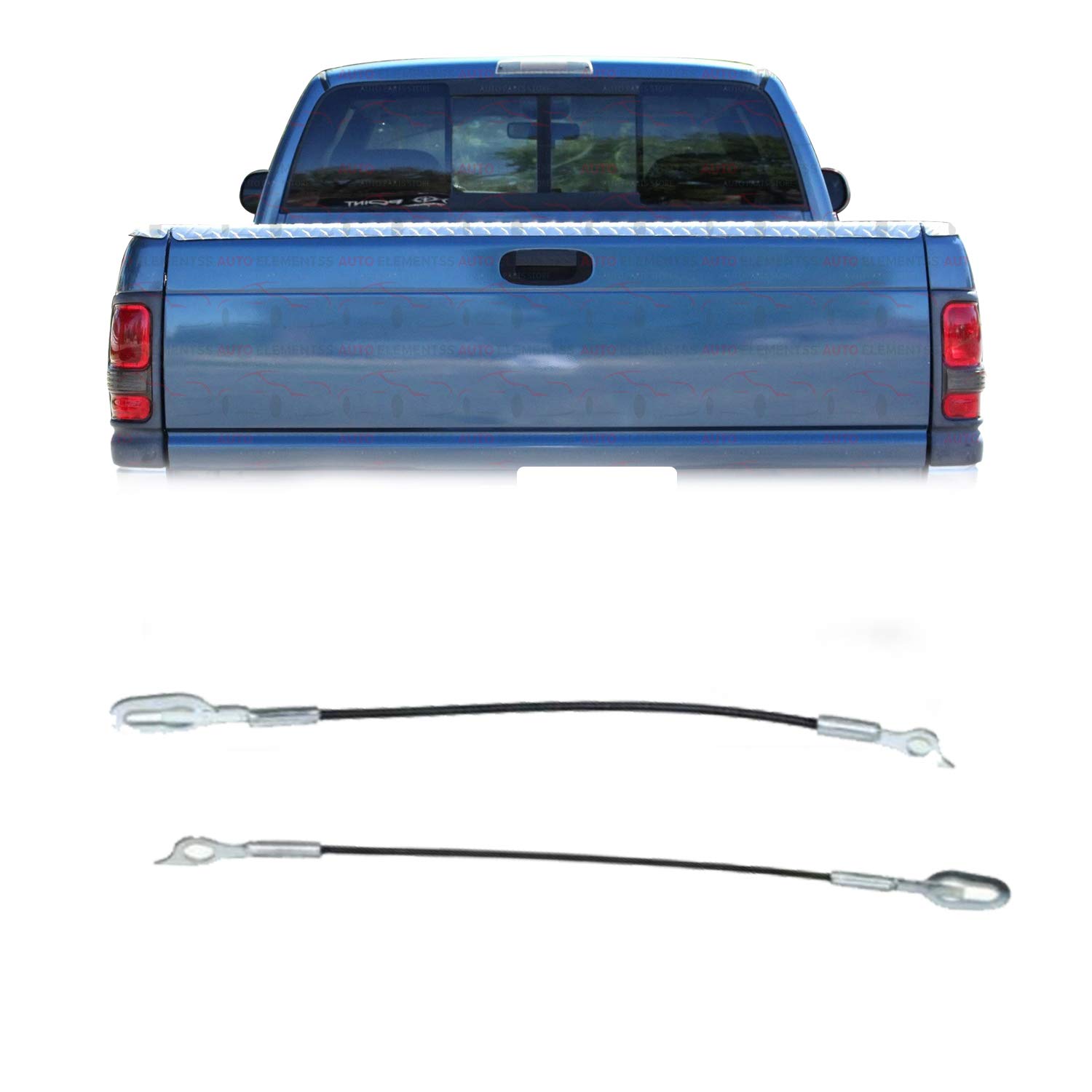 Replacement Tailgate Cables Set of 2 for 1994-2001 Dodge Ram 1500/1994-2002 Ram 2500 3500 - Left Driver & Right Passenger Side - Direct Fit 55345124AB 55345125AB - Perfect for Truck Bed Access & Tailgate Repair