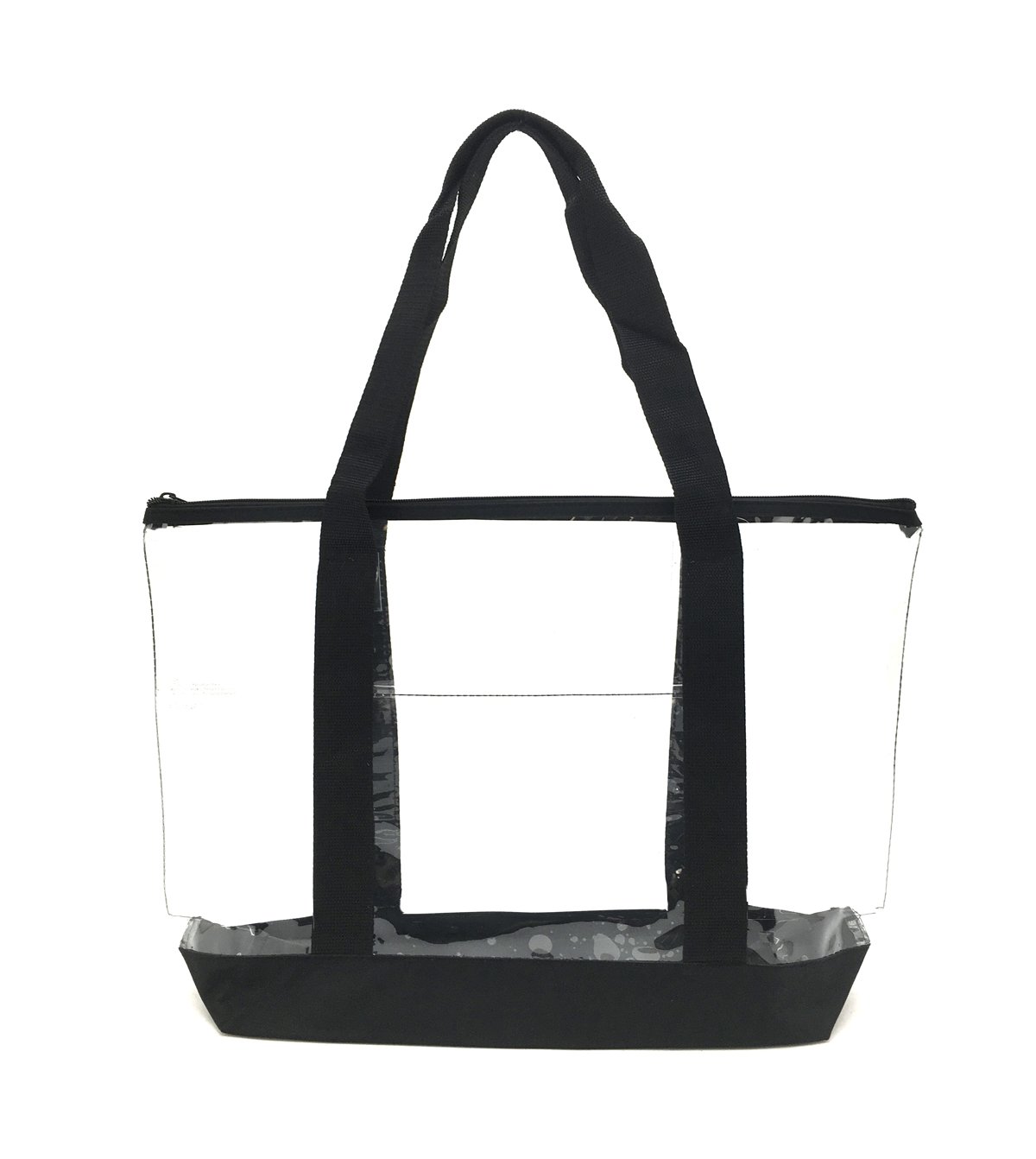 Clear PVC Zipper Tote Bag - Waterproof Security Work Bag with Transparent Design for Office, Travel & Airport Security (Black) - Perfect for Professionals, Gym & Beach Essentials