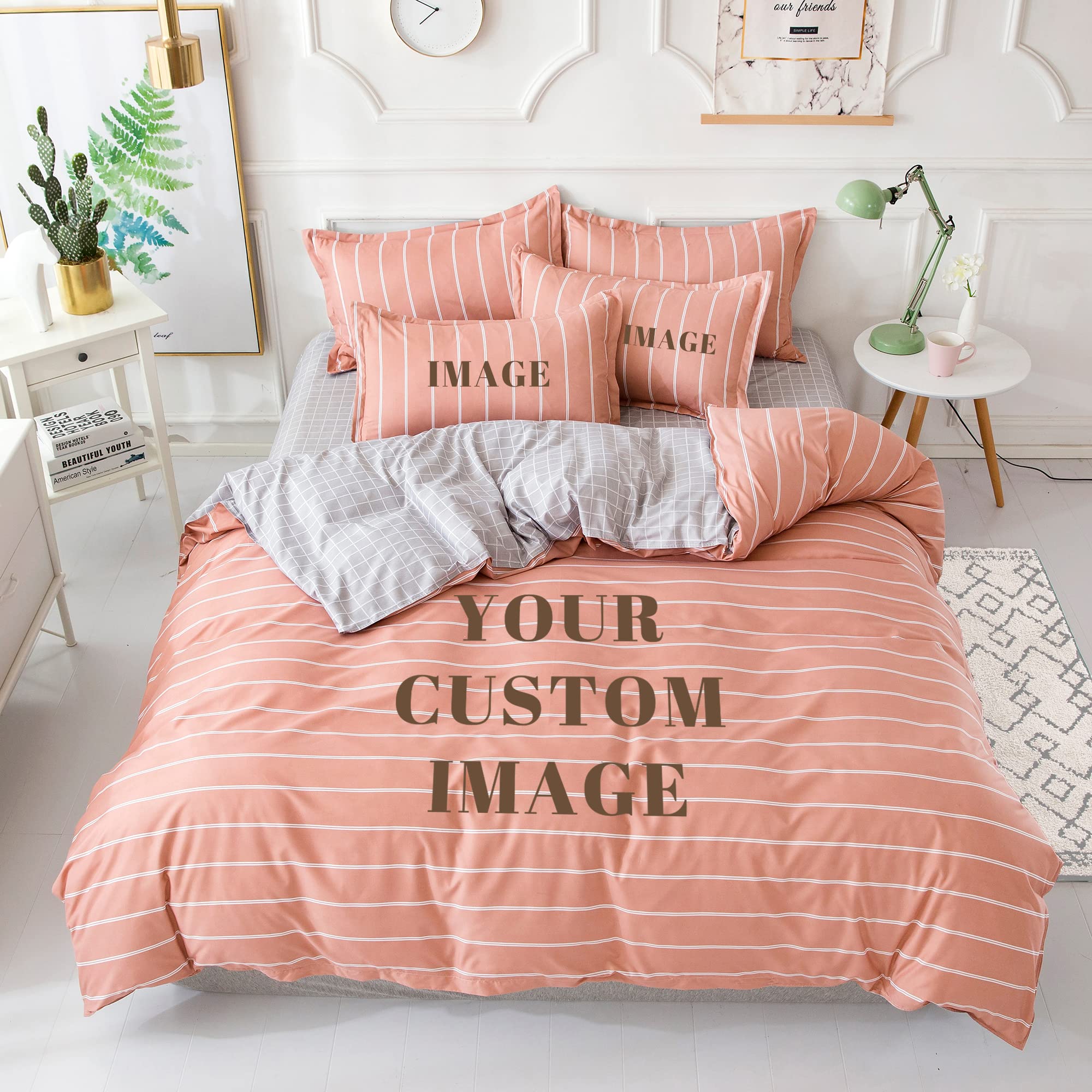 Custom Printed Duvet Cover Set - Personalized Photo, Text & Logo Bedding - 3 Piece Easy Care Zipper Closure for Family, Kids, Couples - Perfect for Birthday, Friendship & Nursery Decor (No Comforter Included) | Home Decor Gift Idea & Cozy Bedroom Upgrade