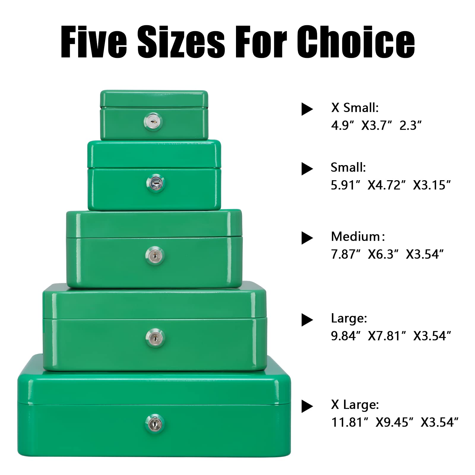 KYODOLED Medium Cash Box with Money Tray & Key Lock - 7.87