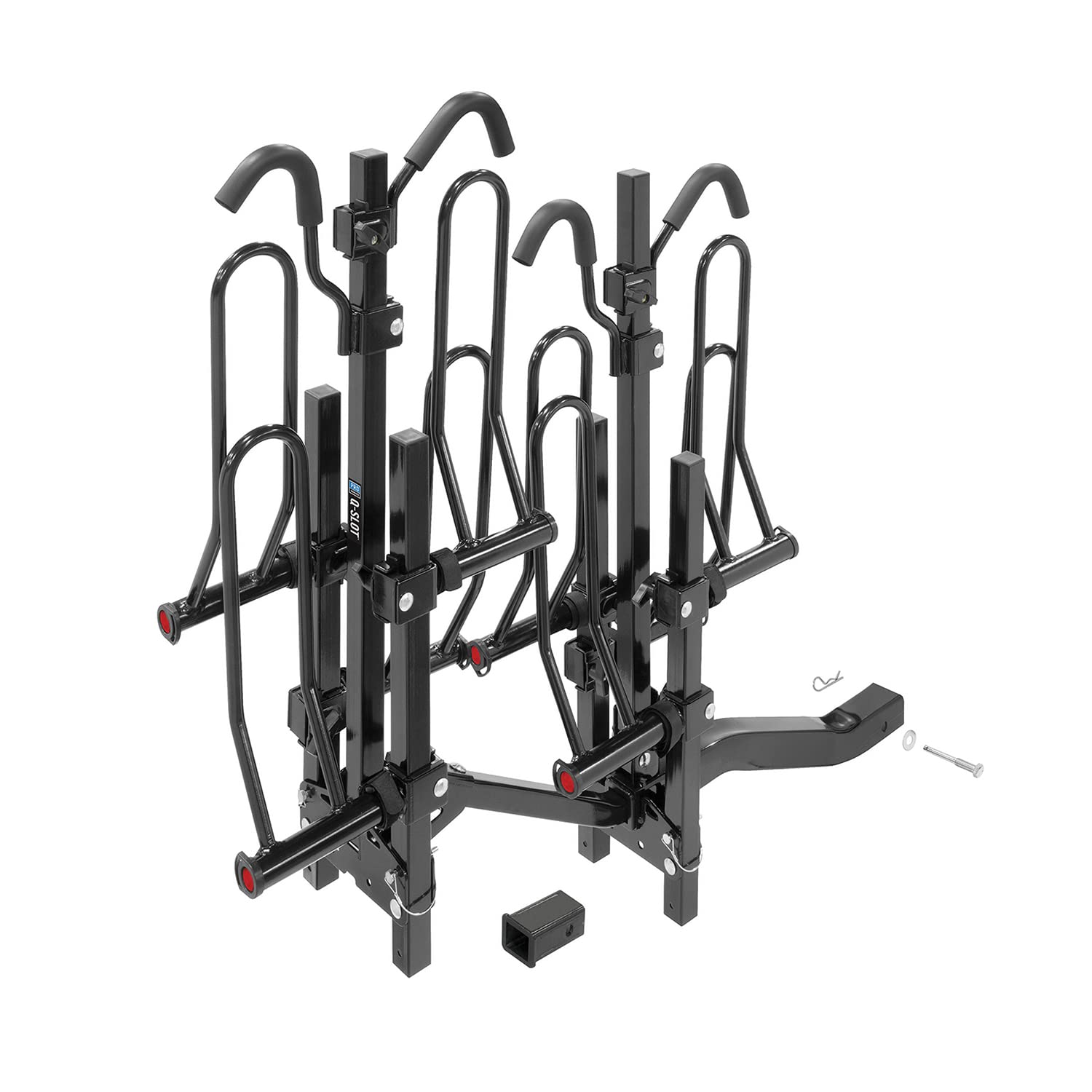 Reese 63138 Q-Slot 4-Bike Hitch Mount Rack - Heavy Duty Bicycle Carrier for Trucks, SUVs & RVs - Perfect for Road Trips, Camping & Outdoor Adventures