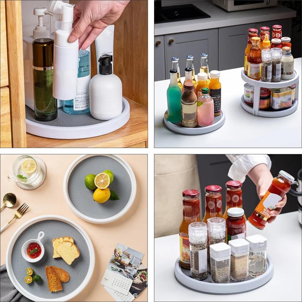 360° Rotating Lazy Susan Organizer for Kitchen Countertop - Spice Rack, Dining Table & Home Decor Accessories (29.5cm) - Perfect for Organizing Condiments, Makeup & Office Supplies