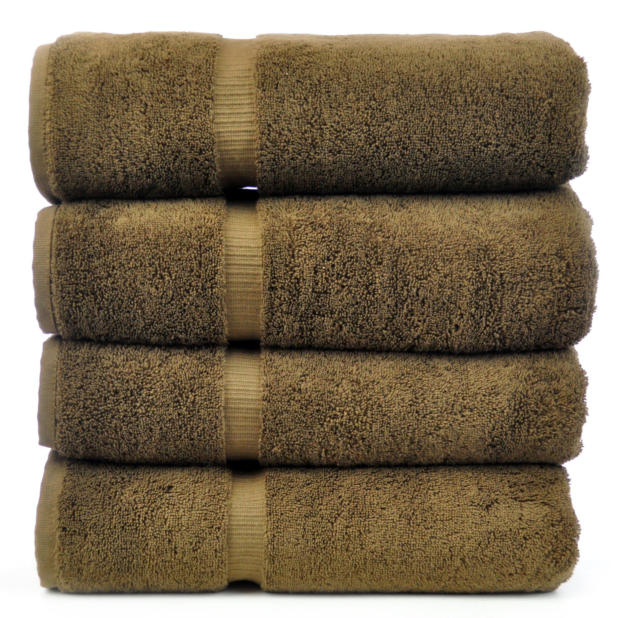 Premium Turkish Cotton Bath Towels Set of 4 - Super Absorbent & Quick Dry - Cocoa Color - Soft Luxury Towels for Bathroom, Beach, Spa & Gym Use