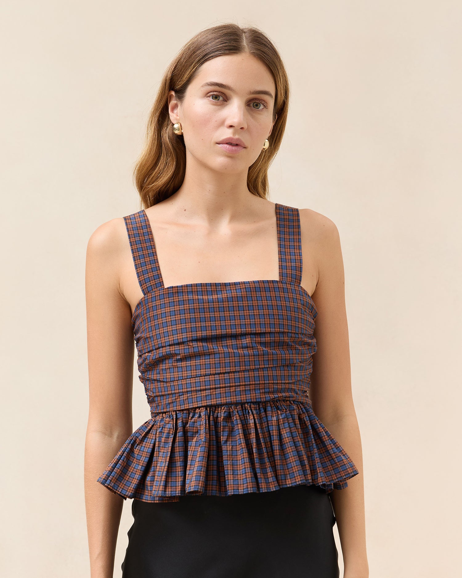 Navy/Rust Plaid