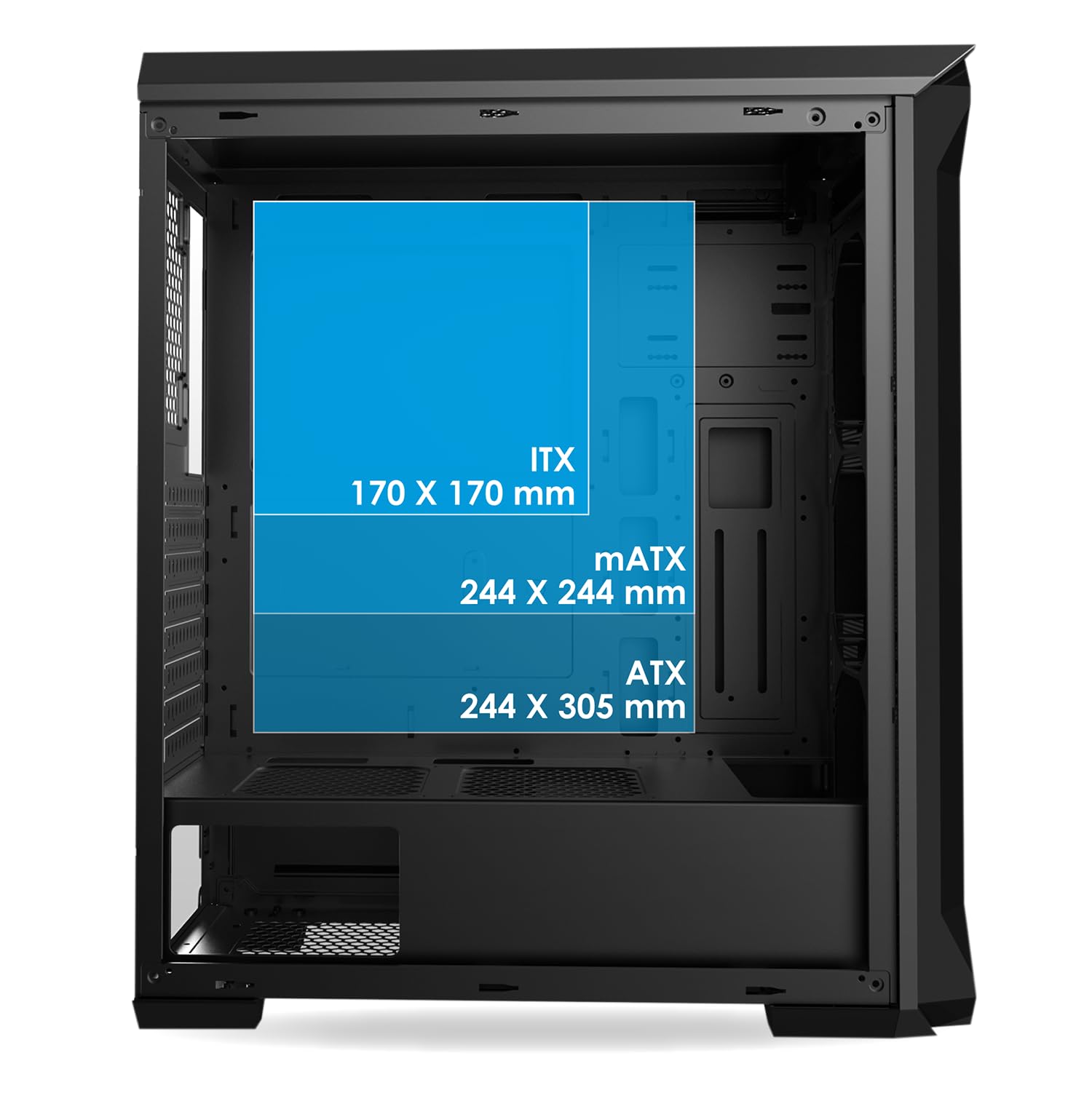 EMPIRE GAMING Darkwitcher Mid-Tower ATX PC Gaming Case with ARGB Lighting - Metal Mesh Front Panel & Tempered Glass Side Panel - Includes 4x 120mm 5V PWM Addressable RGB Fans - High Airflow Gaming PC Case for Ultimate Gaming Setup - Perfect for High-Performance Gaming PCs, Streaming Rigs & Esports Battlestations