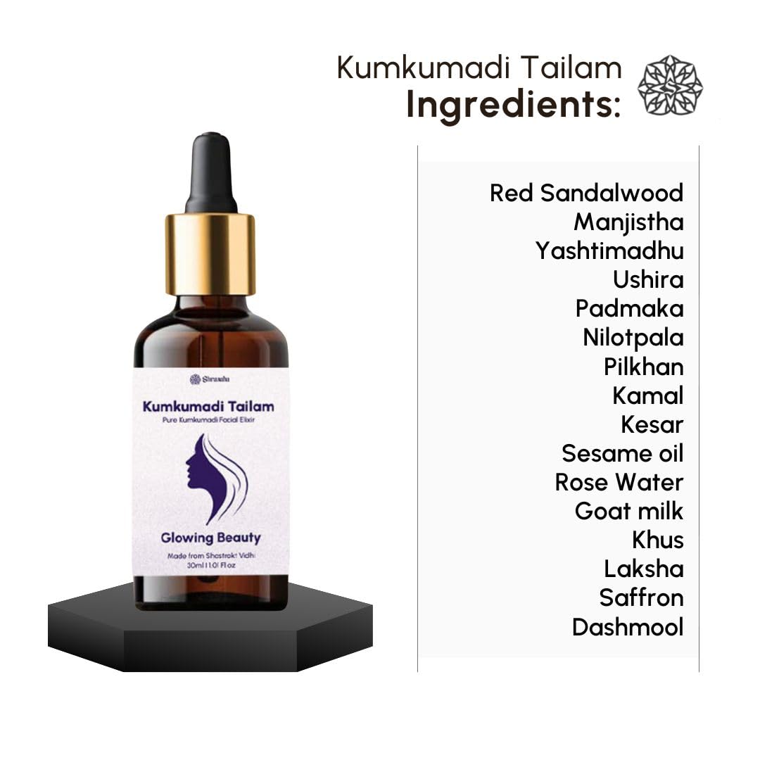 Shravaha Pure Kumkumadi Tailam Combo | 100% Ayurvedic Face Oil for Radiant Skin & Anti-Aging | 60ml | Natural Glow & Rejuvenation Treatment | Perfect for Daily Skincare & Night Routine