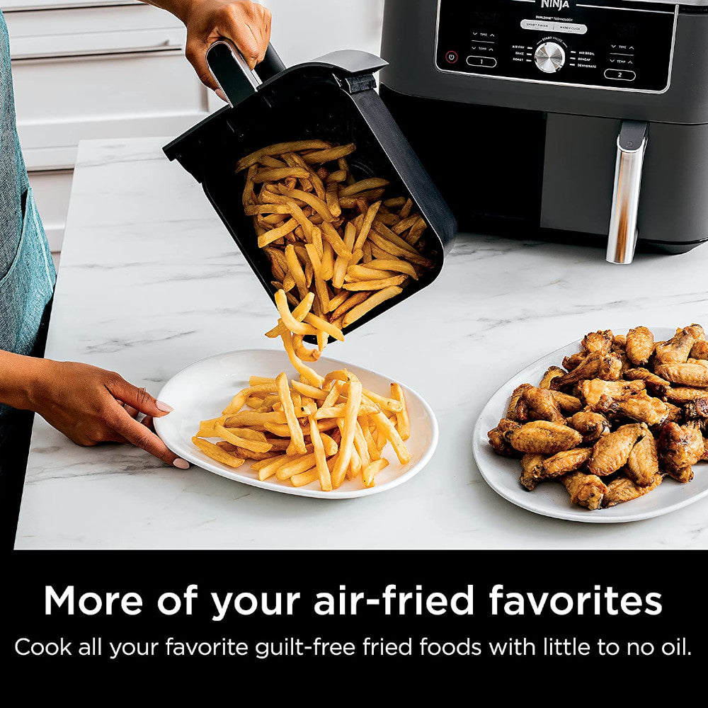 Ninja Foodi 10 Quart 6-in-1 DualZone XL 2 Basket Air Fryer (AD350CO) - Large Capacity Air Fryer for Family Cooking, Healthy Meals & Party Snacks