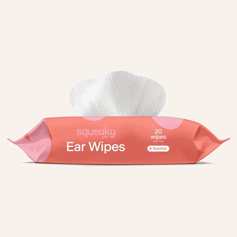 Squeaky Probiotic Pet Ear Wipes for Dogs & Cats - Gentle Cleaning & Odor Control - Vet Recommended Ear Care Solution - Perfect for Daily Cleaning & After Bathing