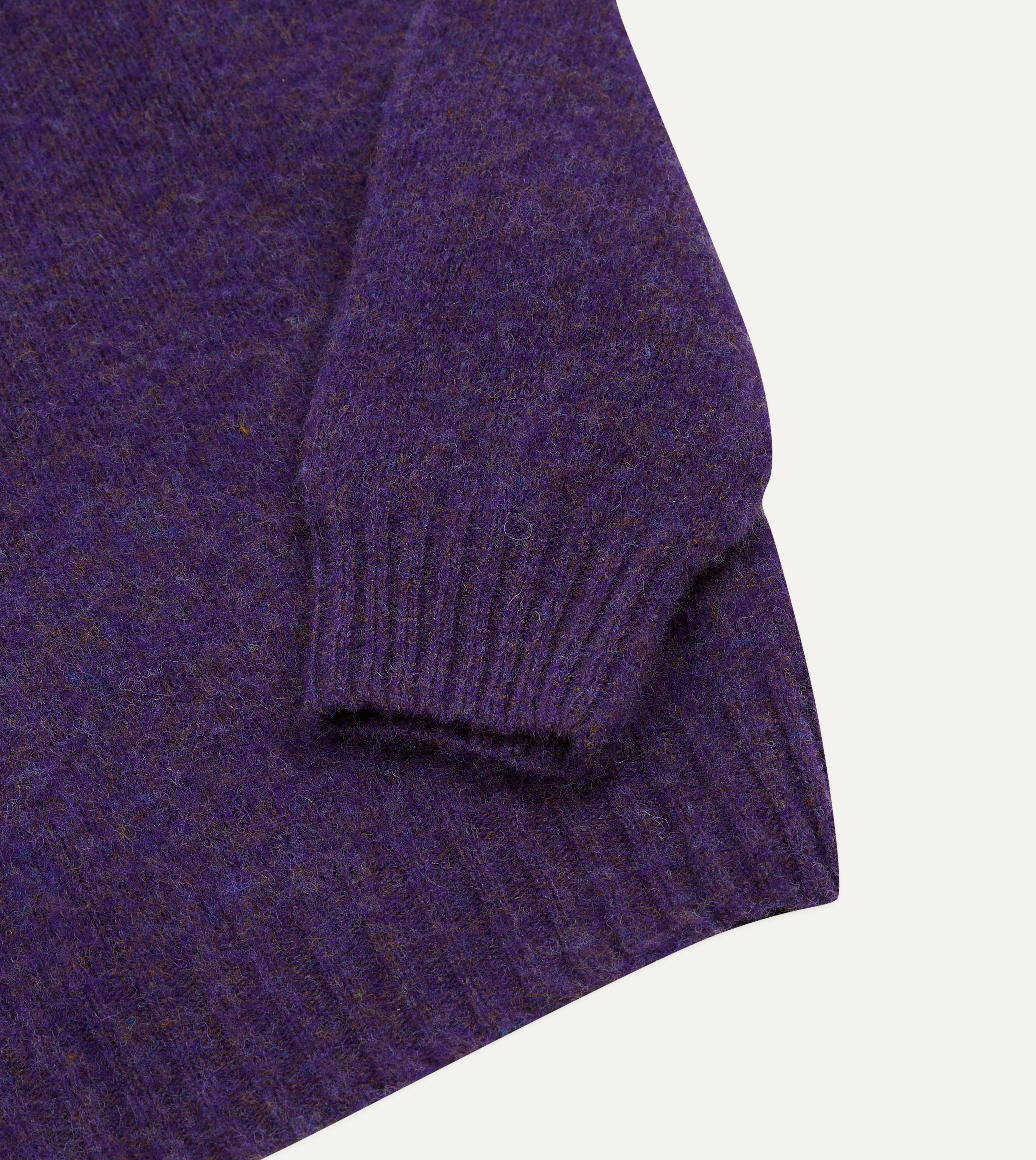 Soft Lavender Brushed Shetland Wool Crew Neck Sweater for Women - Cozy Winter Pullover for Casual Wear & Office Outfits
