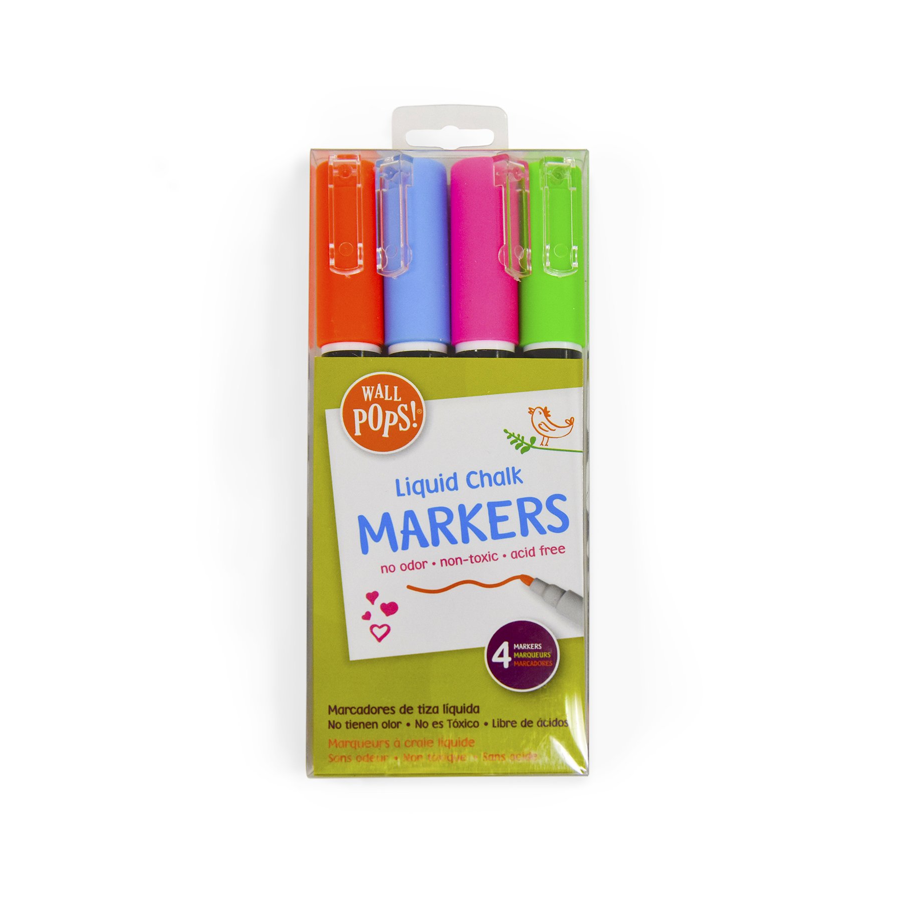 WallPops WPE2588 Assorted Liquid Chalk Markers - 8 Vibrant Colors, Non-Toxic Dry Erase Markers for Whiteboards, Glass, Windows & DIY Crafts - Perfect for Office, Classroom, Home & Creative Projects