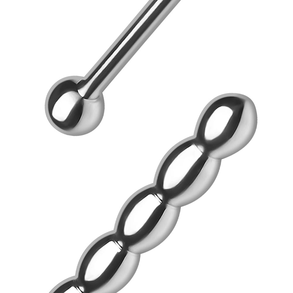 Premium Stainless Steel Urethral Sounds with Multi-Bead Design - Urethral Stimulation & Dilatation Toy for Men - Enhance Pleasure & Stretching - Perfect for Solo Play, BDSM, and Sensual Exploration