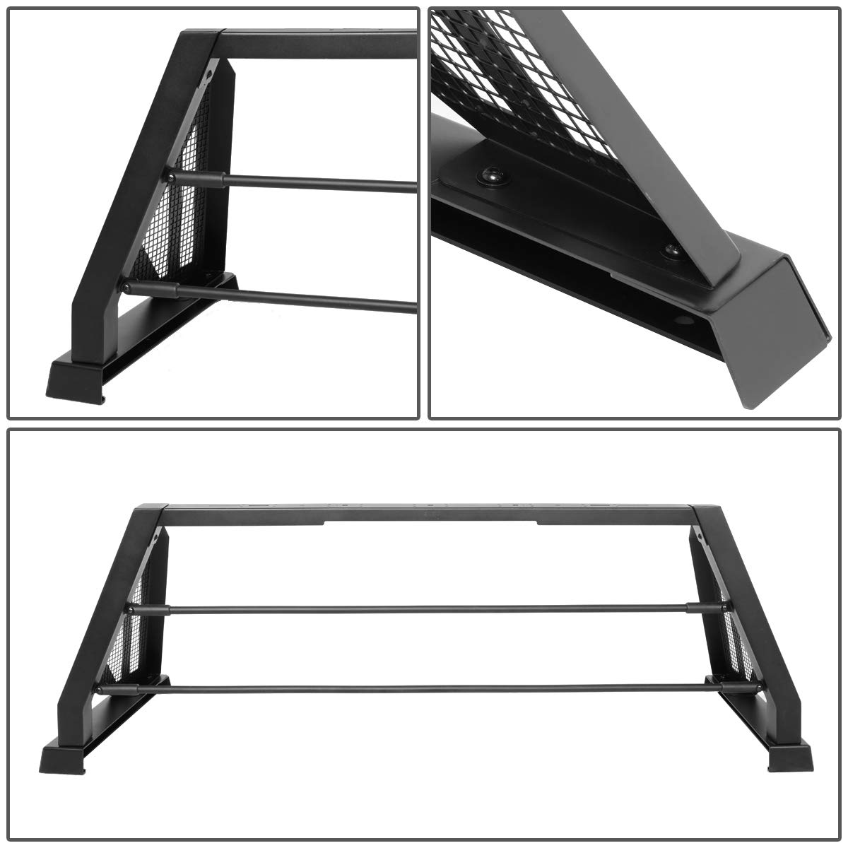 DNA MOTORING TCRB-003 Aluminum Truck Bed Chase Rack Roll Bar - Compatible with 1999-2017 Ford F-250 SD F-350 SD F-450 SD Styleside Beds | Heavy-Duty Off-Road Protection for Pickup Trucks | Perfect for Overlanding, Work & Adventure