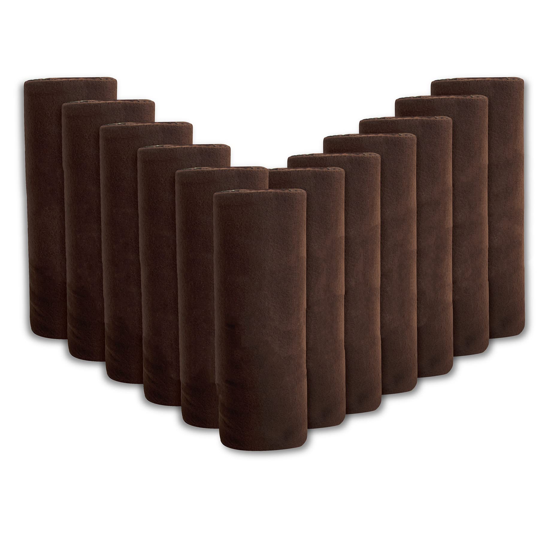 (24 Pack) Bulk Fleece Throw Blankets - Soft Warm Lightweight Blankets for Wedding Favors, Shelters, Home Decor, Bed, Sofa, Office & Travel | Cozy Blankets for Women, Men & Pets (Brown) - Perfect for Gifts, Homeless Donations & Snuggling on Cold Nights