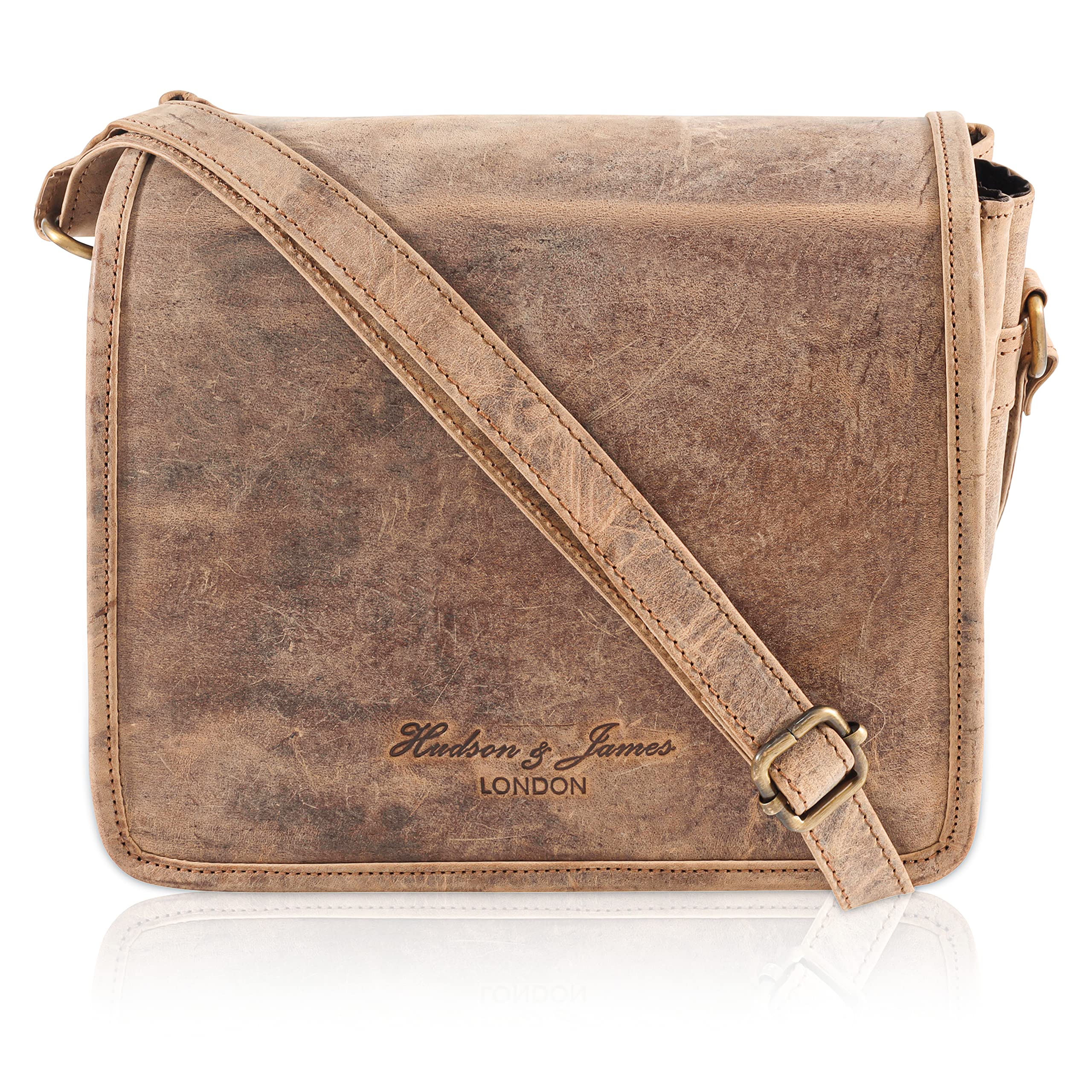 Genuine Leather Crossbody Bag for Women & Men - Handmade Unisex Shoulder Bag with Adjustable Strap - Perfect for Travel, Work & Everyday Use