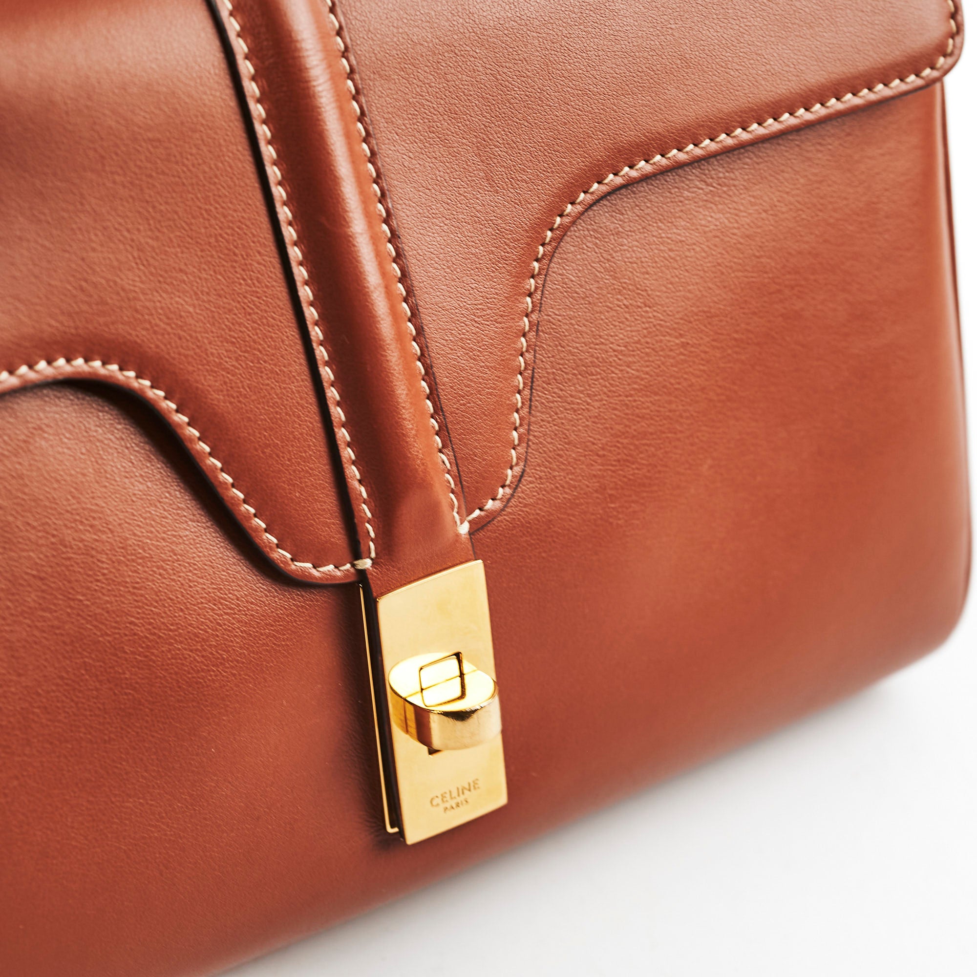 Celine Teen Soft 16 Handbag in Supple Grained Calfskin Leather - Tan Crossbody Bag for Women | Perfect for Work, Travel & Everyday Use