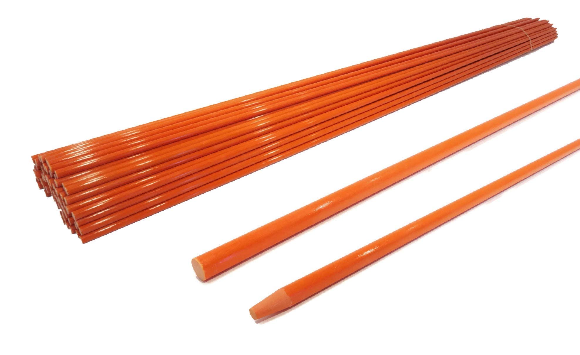 75-Pack 1/4 Inch Orange Non-Reflective Driveway Markers - Heavy Duty Snow Stakes for Snow Plowing, Parking Lots, Walkways & Sidewalks | Perfect for Winter Driveway Maintenance & Property Boundary Marking