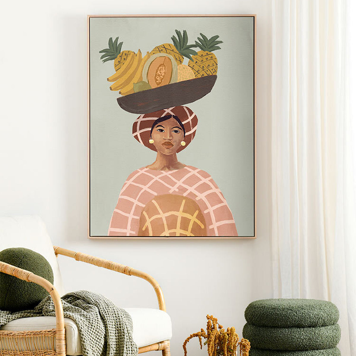 Alma De Verano Portrait Art Print - Premium Canvas Wall Decor for Living Room, Bedroom & Office - Elegant Floral Painting for Home Decoration